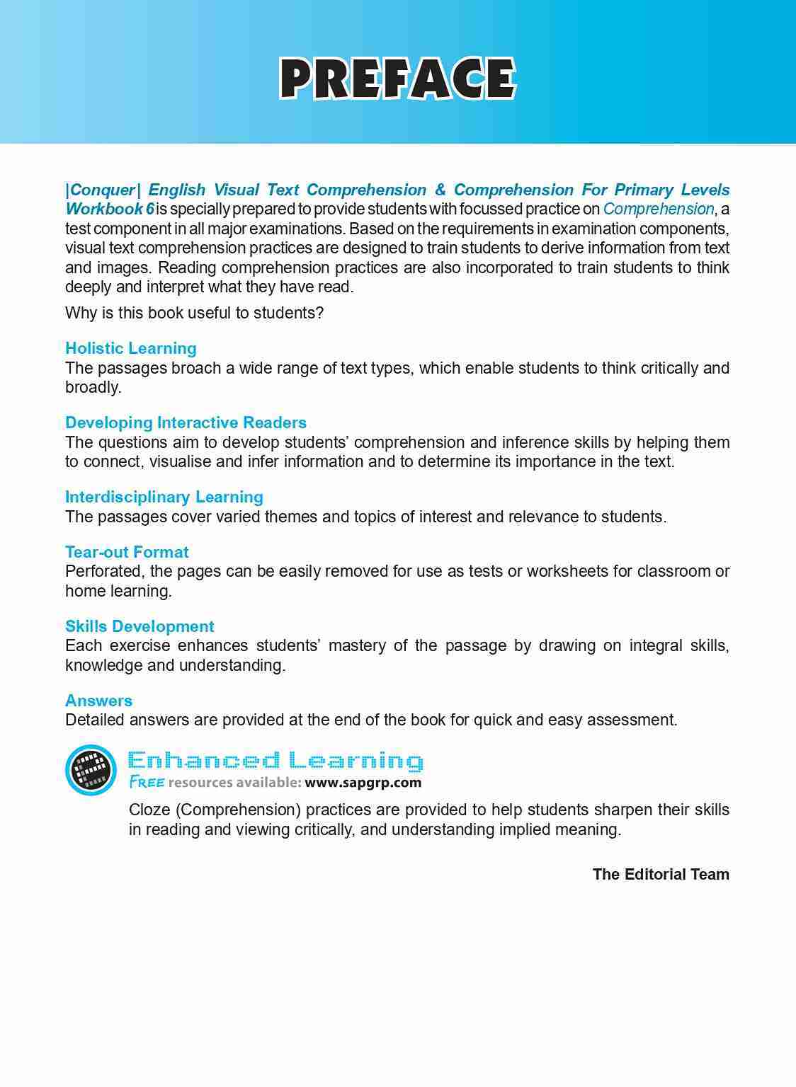 Conquer English Visual Text Comprehension & Comprehension Workbook 6