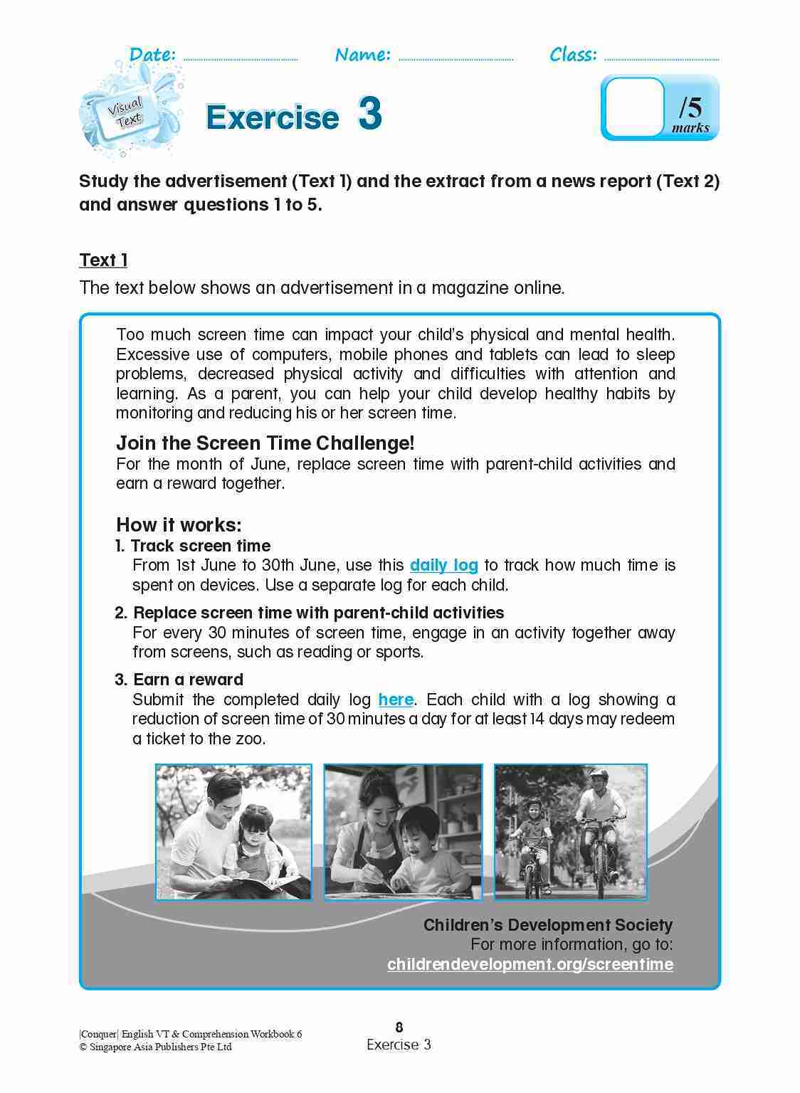 Conquer English Visual Text Comprehension & Comprehension Workbook 6