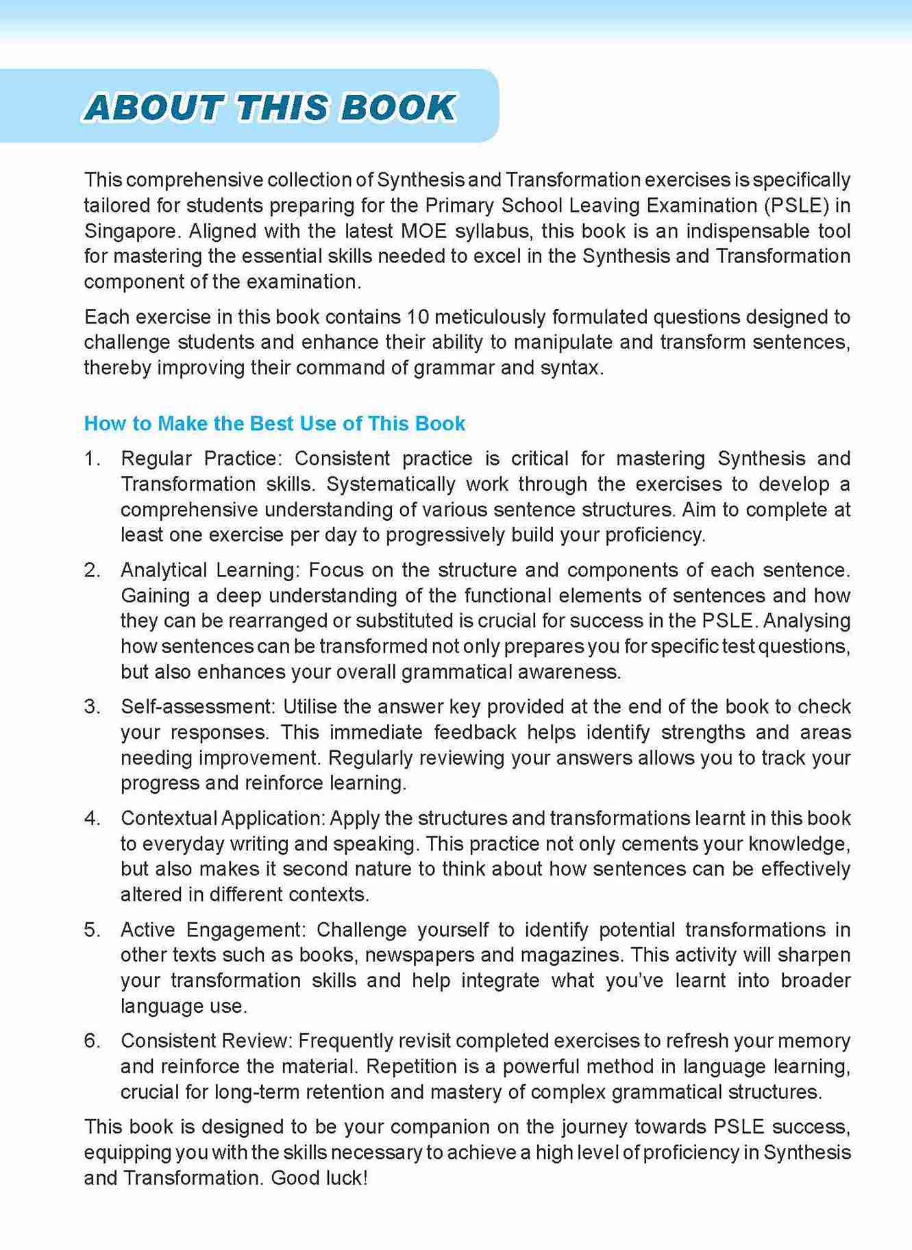 LEARNING+ ENGLISH Synthesis and Transformation SUCCESS Workbook 6