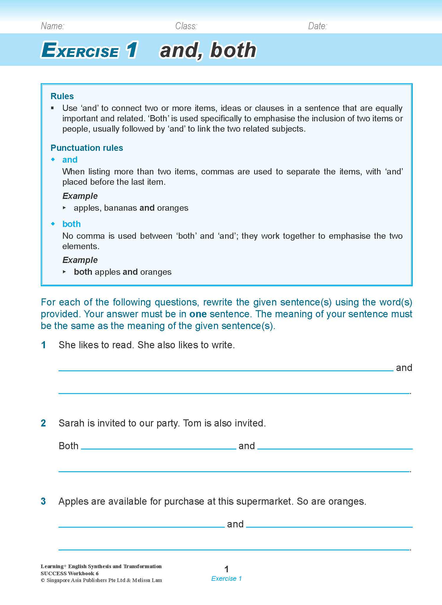 LEARNING+ ENGLISH Synthesis and Transformation SUCCESS Workbook 6