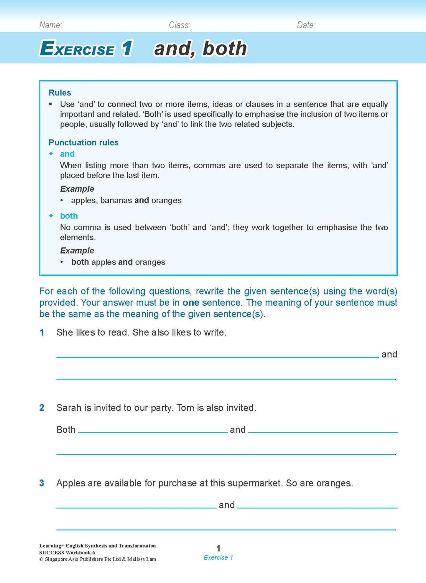 LEARNING+ ENGLISH Synthesis and Transformation SUCCESS Workbook 6