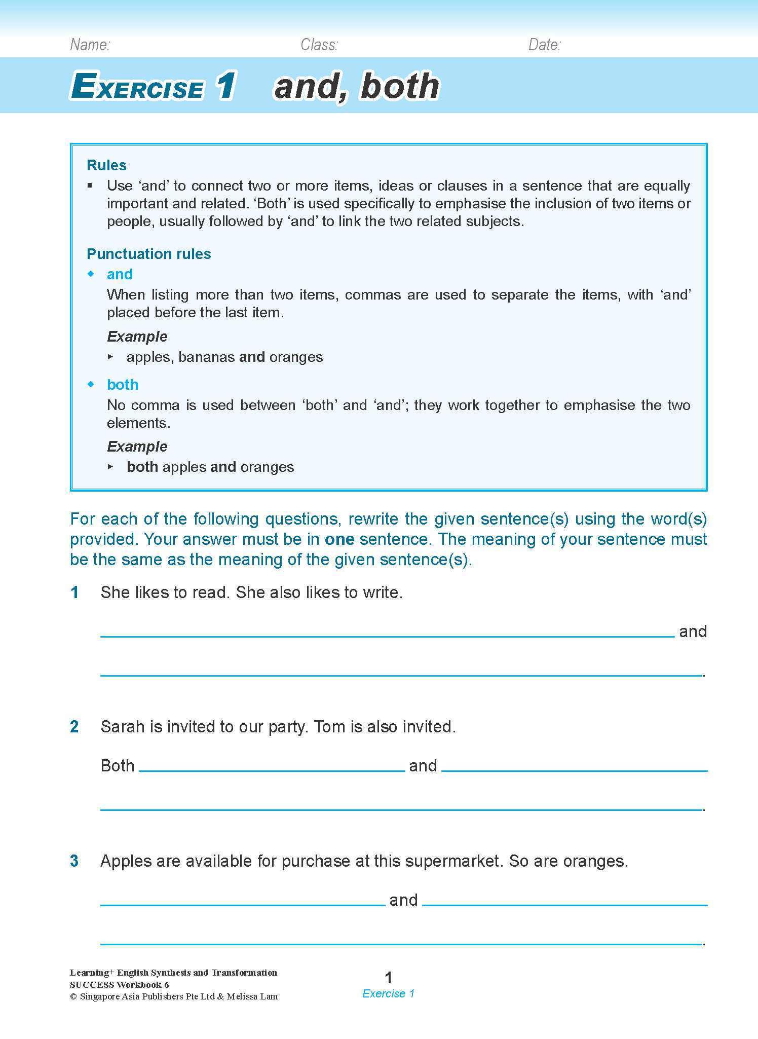 LEARNING+ ENGLISH Synthesis and Transformation SUCCESS Workbook 6