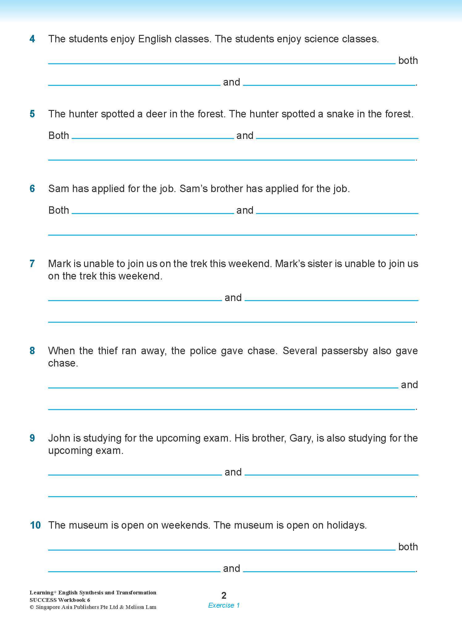 LEARNING+ ENGLISH Synthesis and Transformation SUCCESS Workbook 6