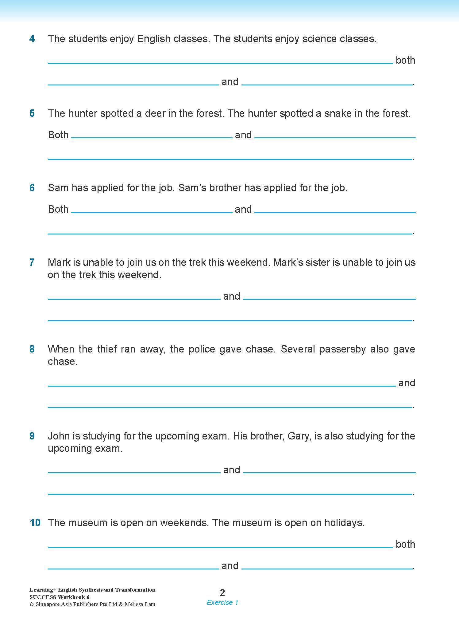 LEARNING+ ENGLISH Synthesis and Transformation SUCCESS Workbook 6