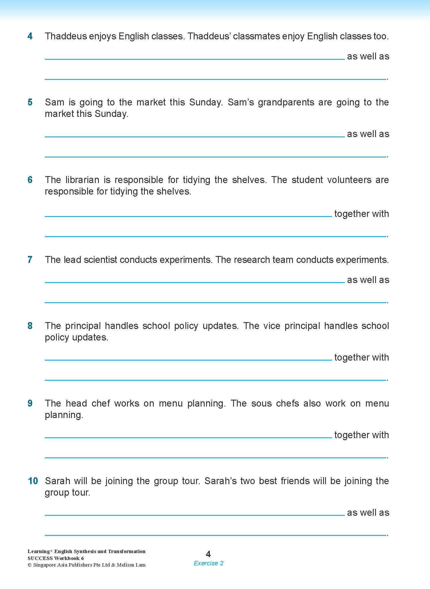 LEARNING+ ENGLISH Synthesis and Transformation SUCCESS Workbook 6