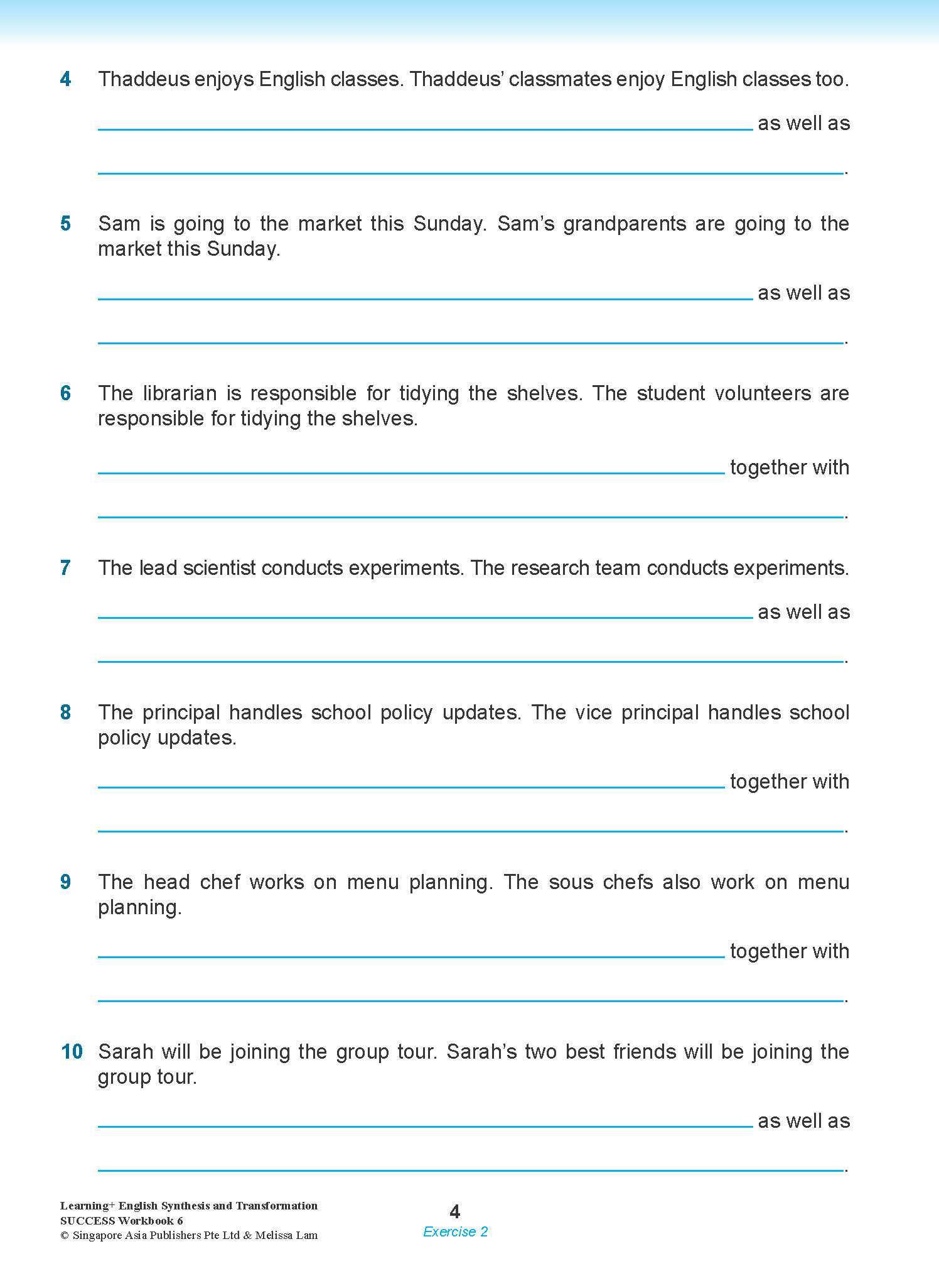 LEARNING+ ENGLISH Synthesis and Transformation SUCCESS Workbook 6