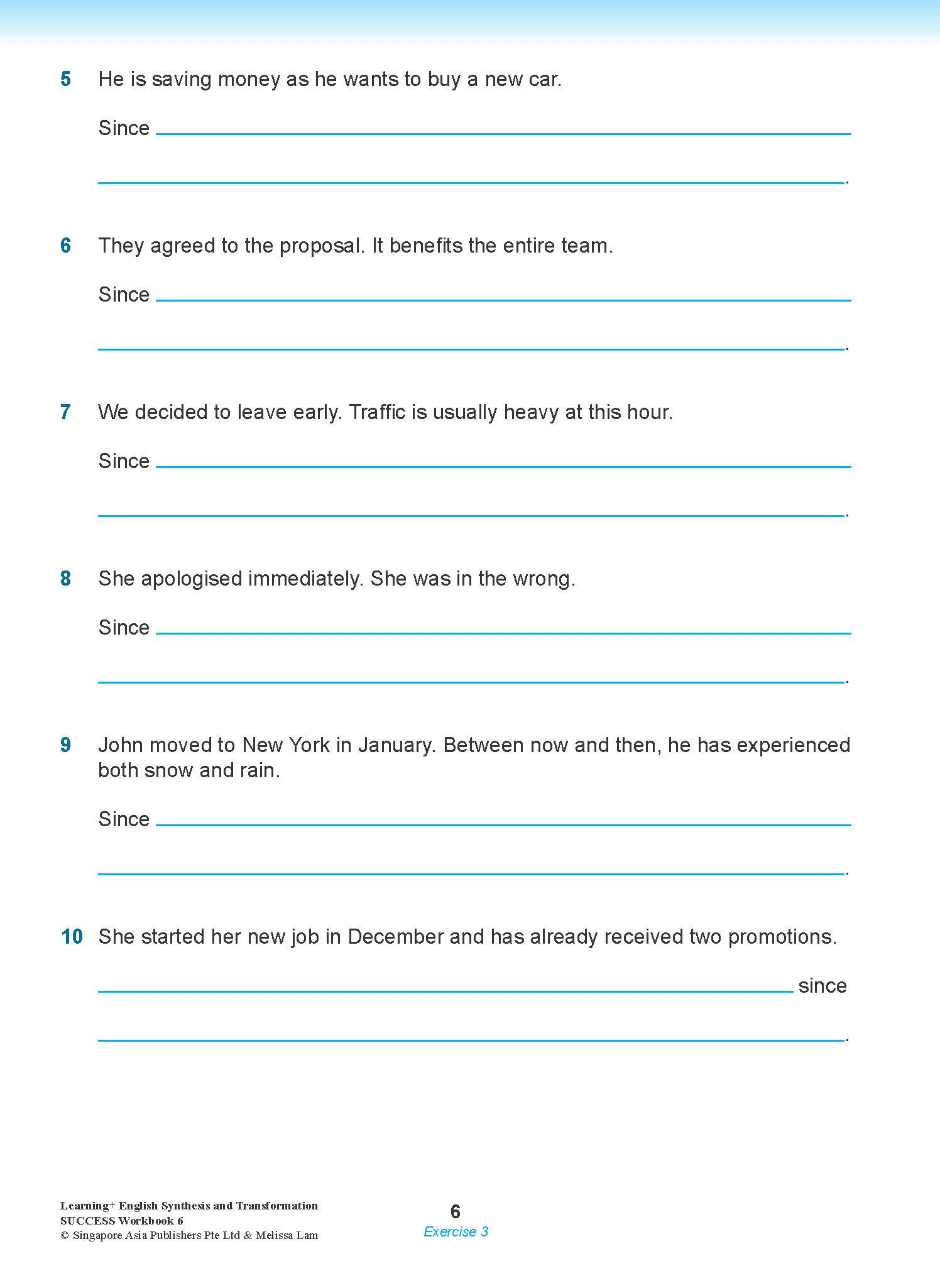 LEARNING+ ENGLISH Synthesis and Transformation SUCCESS Workbook 6