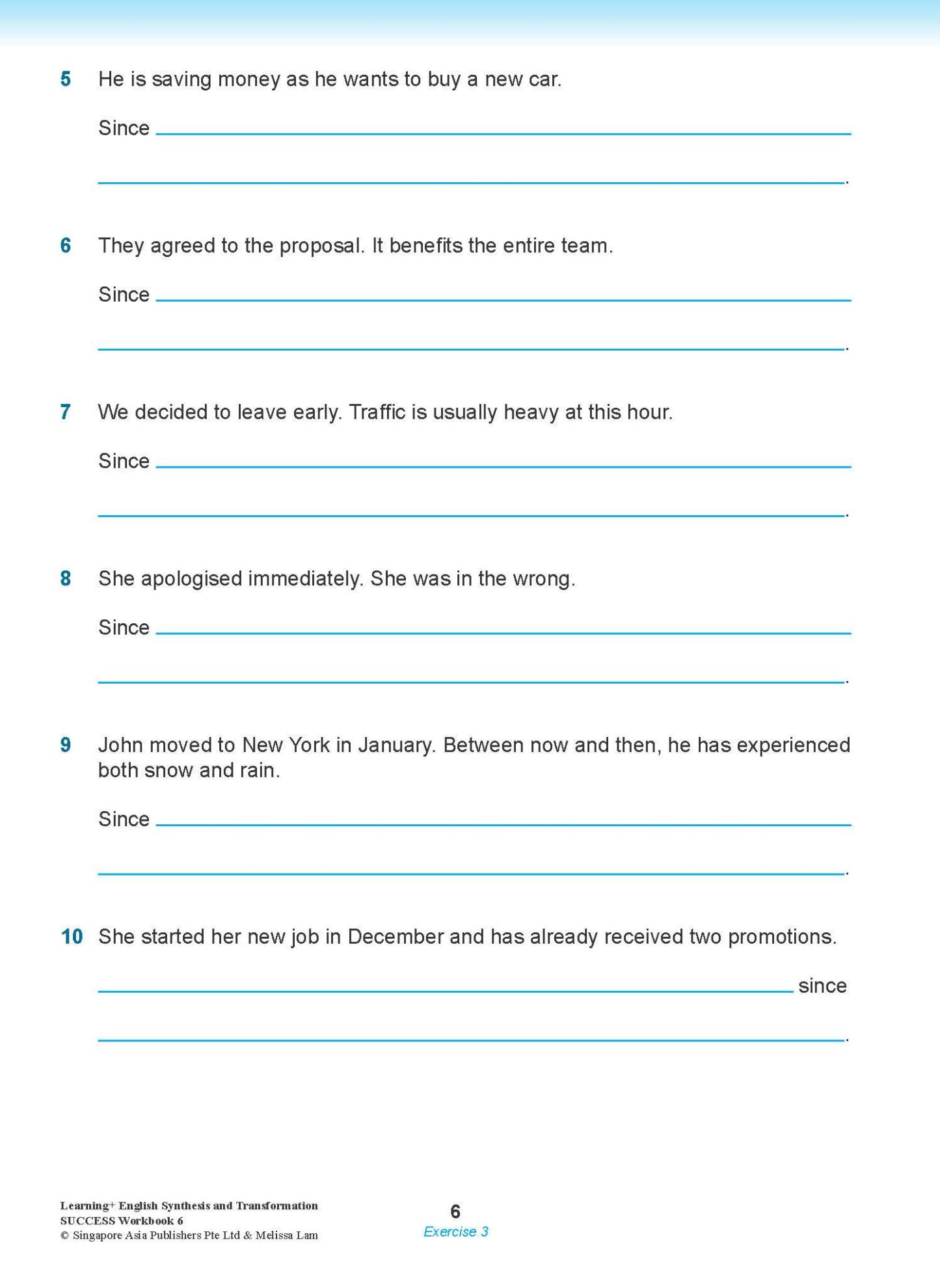 LEARNING+ ENGLISH Synthesis and Transformation SUCCESS Workbook 6