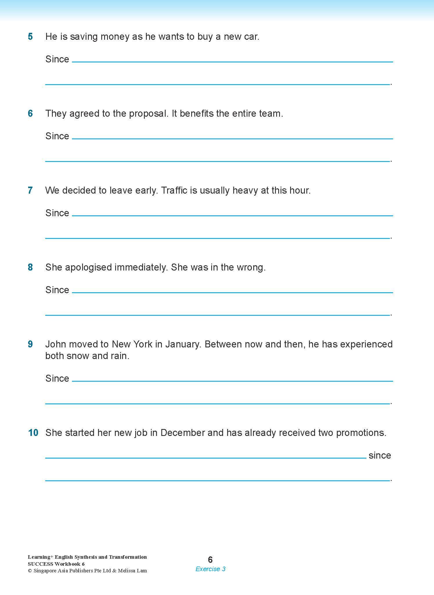 LEARNING+ ENGLISH Synthesis and Transformation SUCCESS Workbook 6