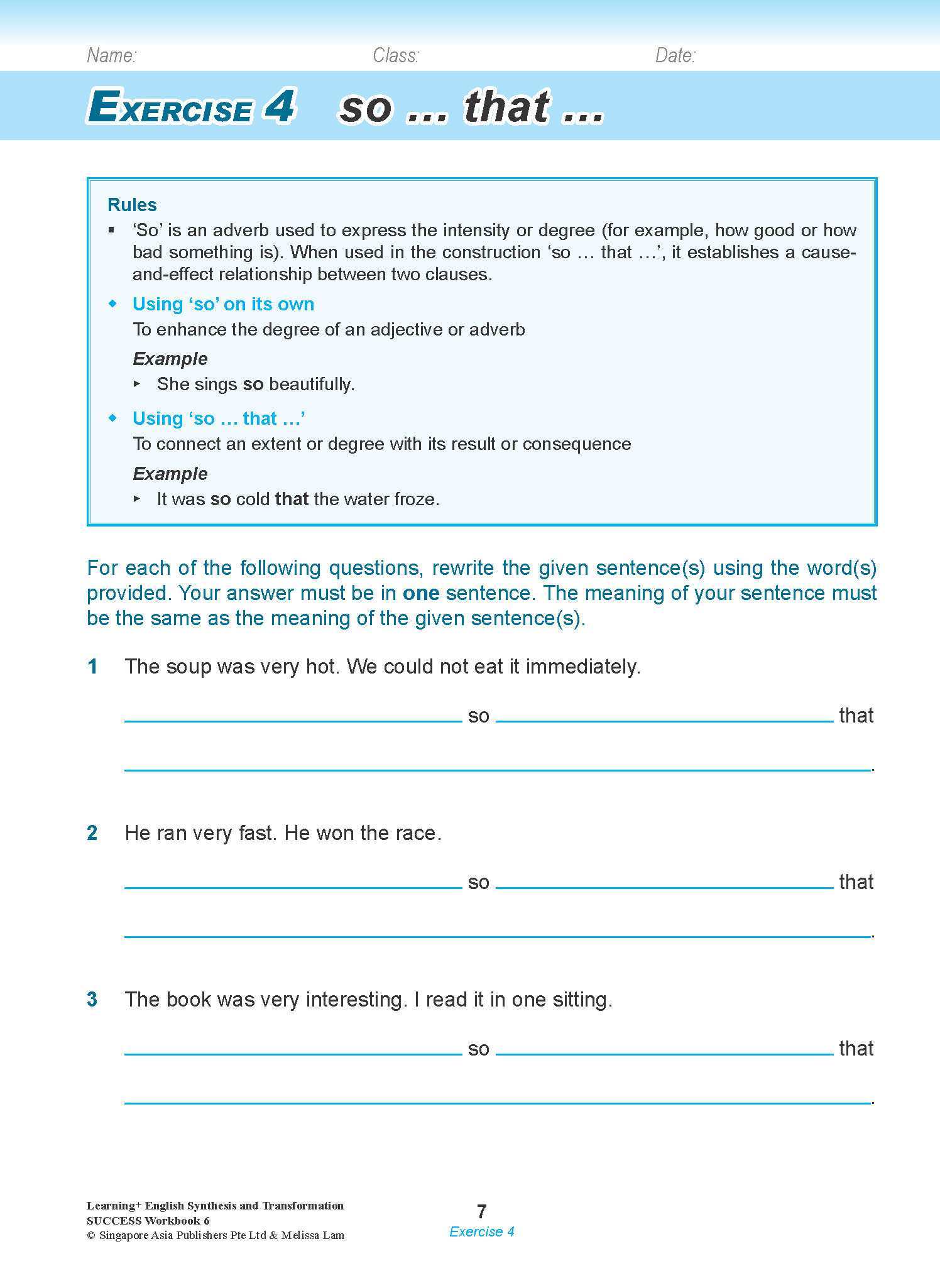LEARNING+ ENGLISH Synthesis and Transformation SUCCESS Workbook 6