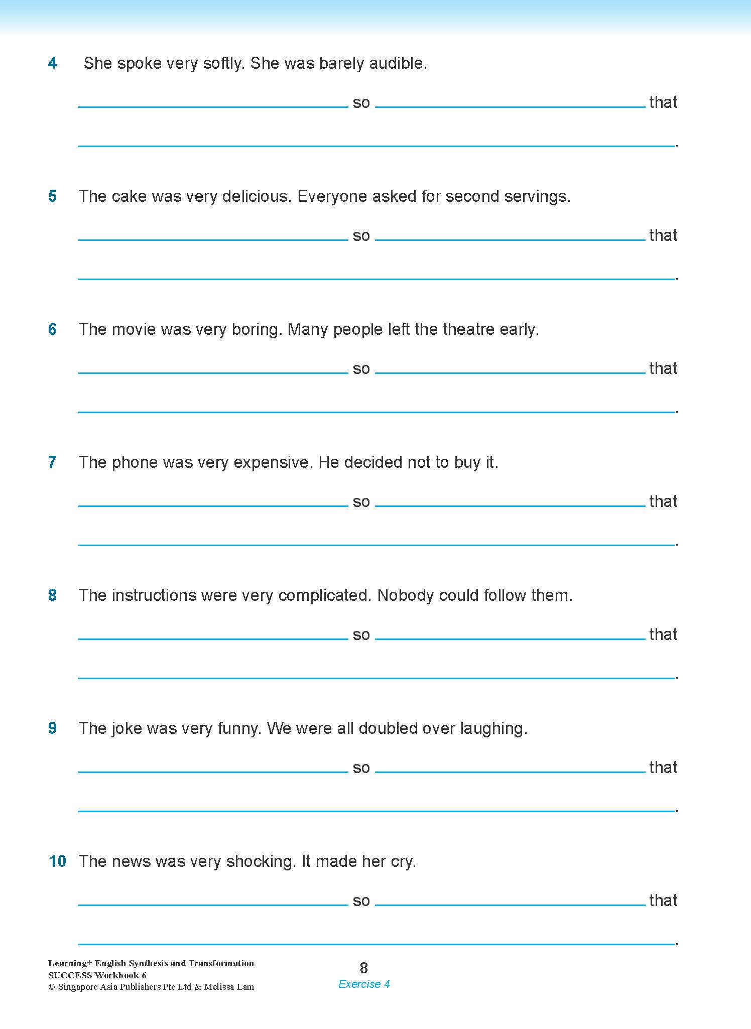 LEARNING+ ENGLISH Synthesis and Transformation SUCCESS Workbook 6