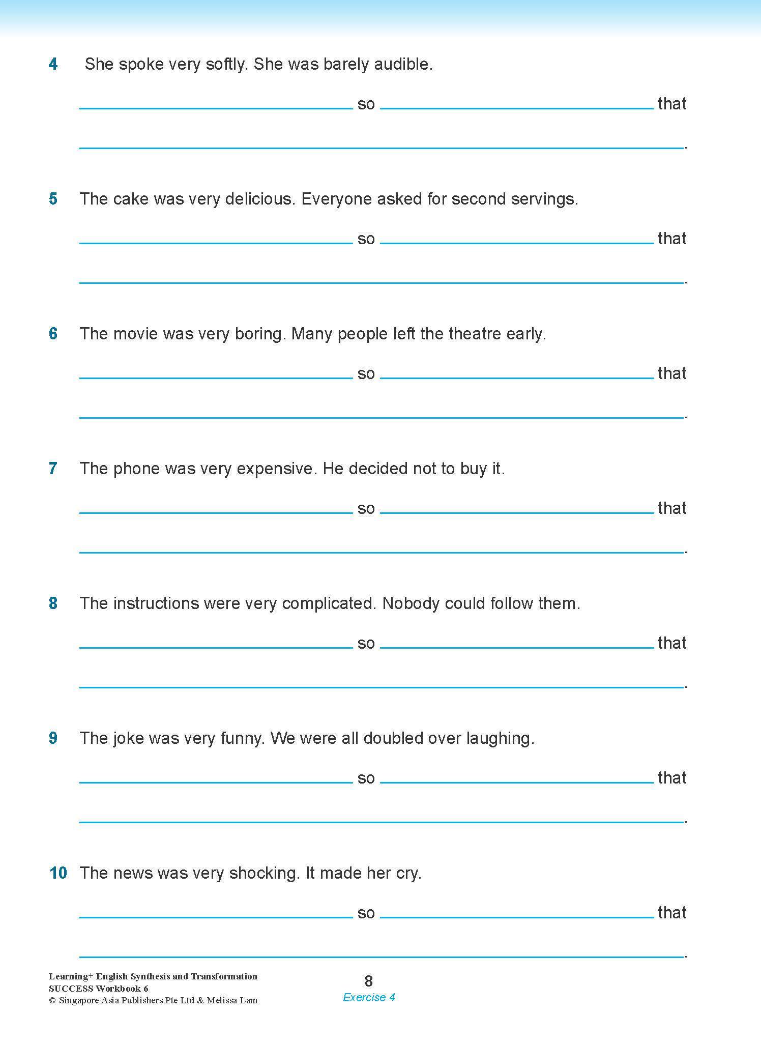 LEARNING+ ENGLISH Synthesis and Transformation SUCCESS Workbook 6