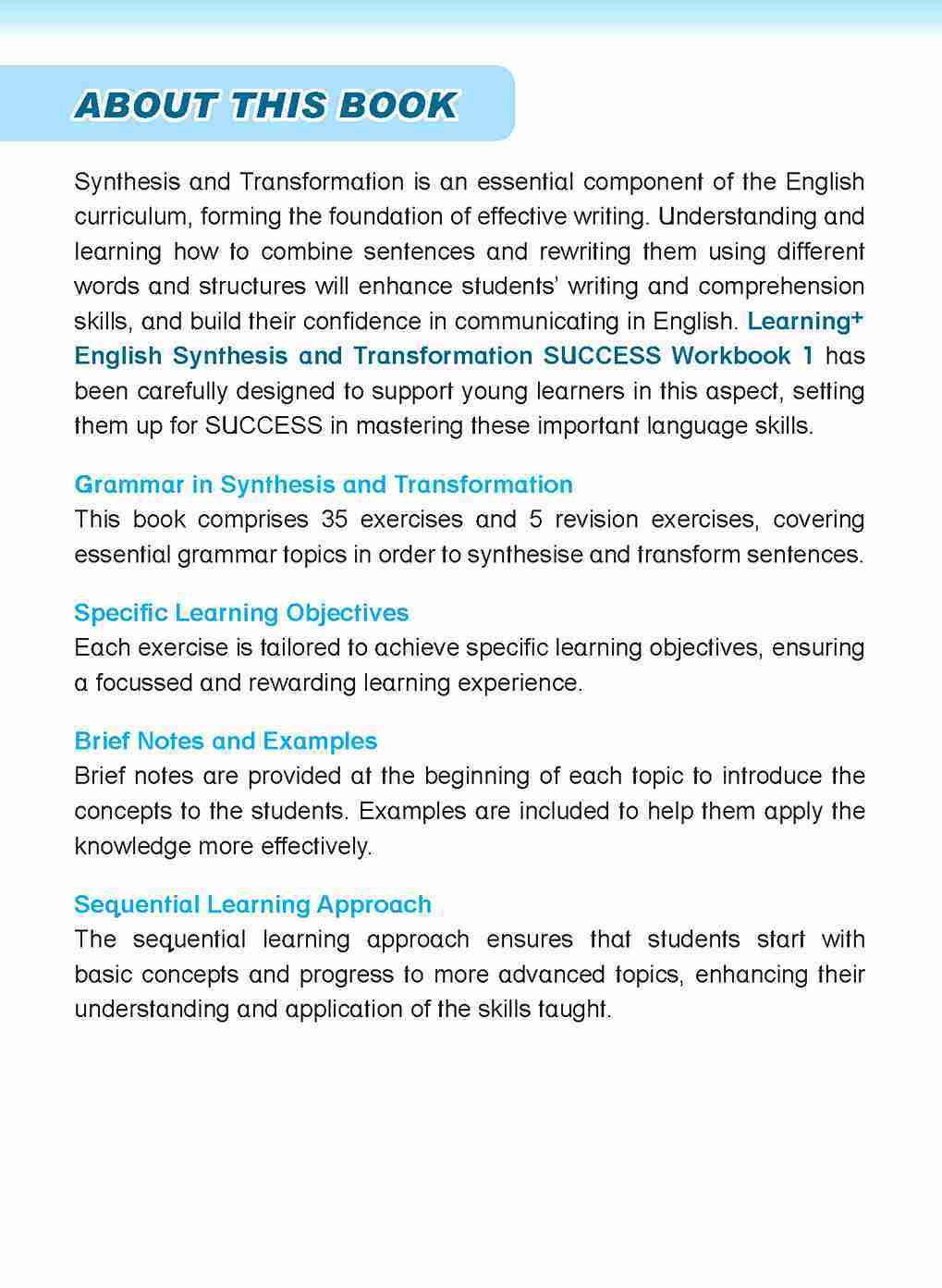 LEARNING+ ENGLISH Synthesis and Transformation SUCCESS Workbook 1