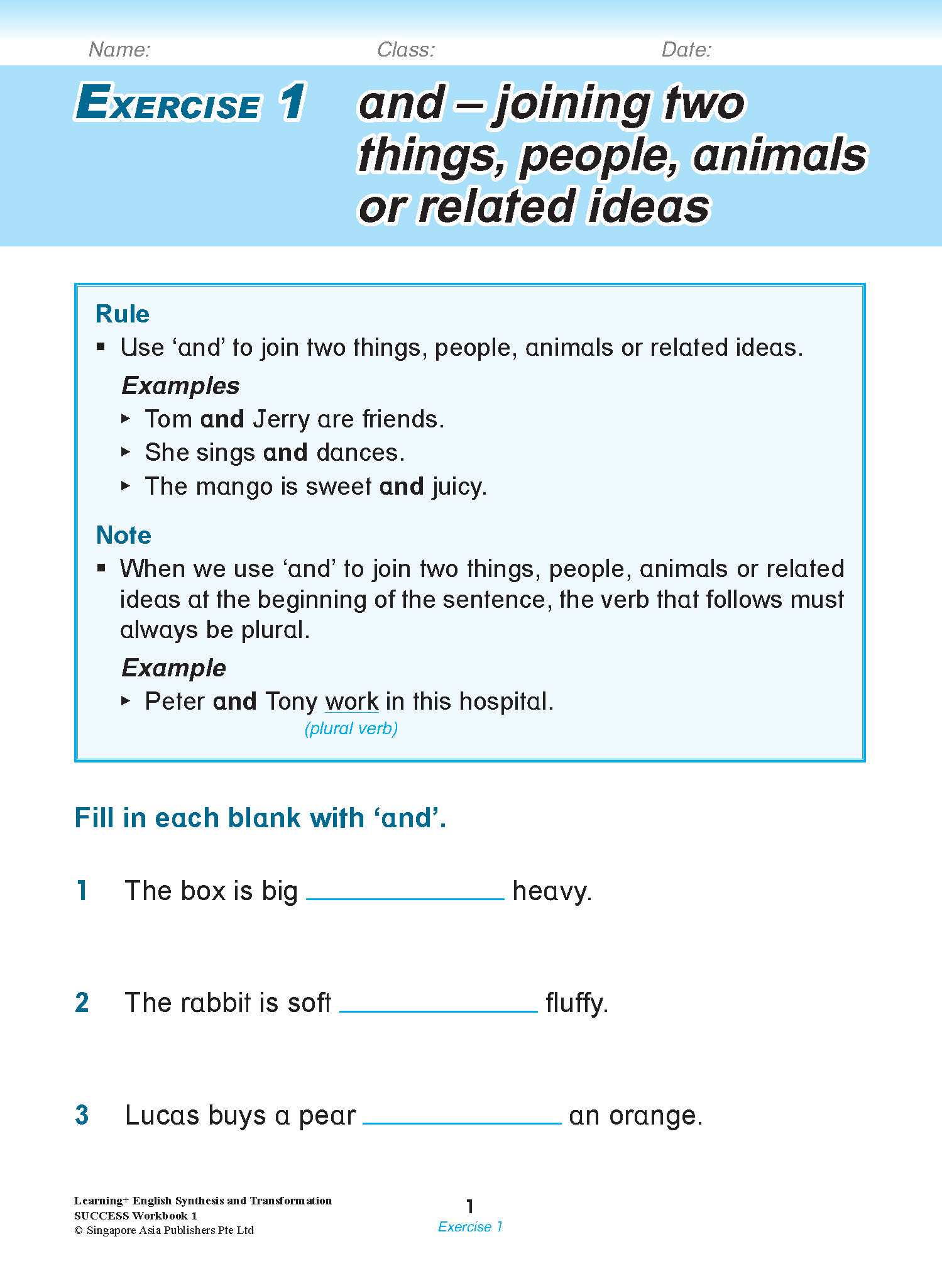 LEARNING+ ENGLISH Synthesis and Transformation SUCCESS Workbook 1