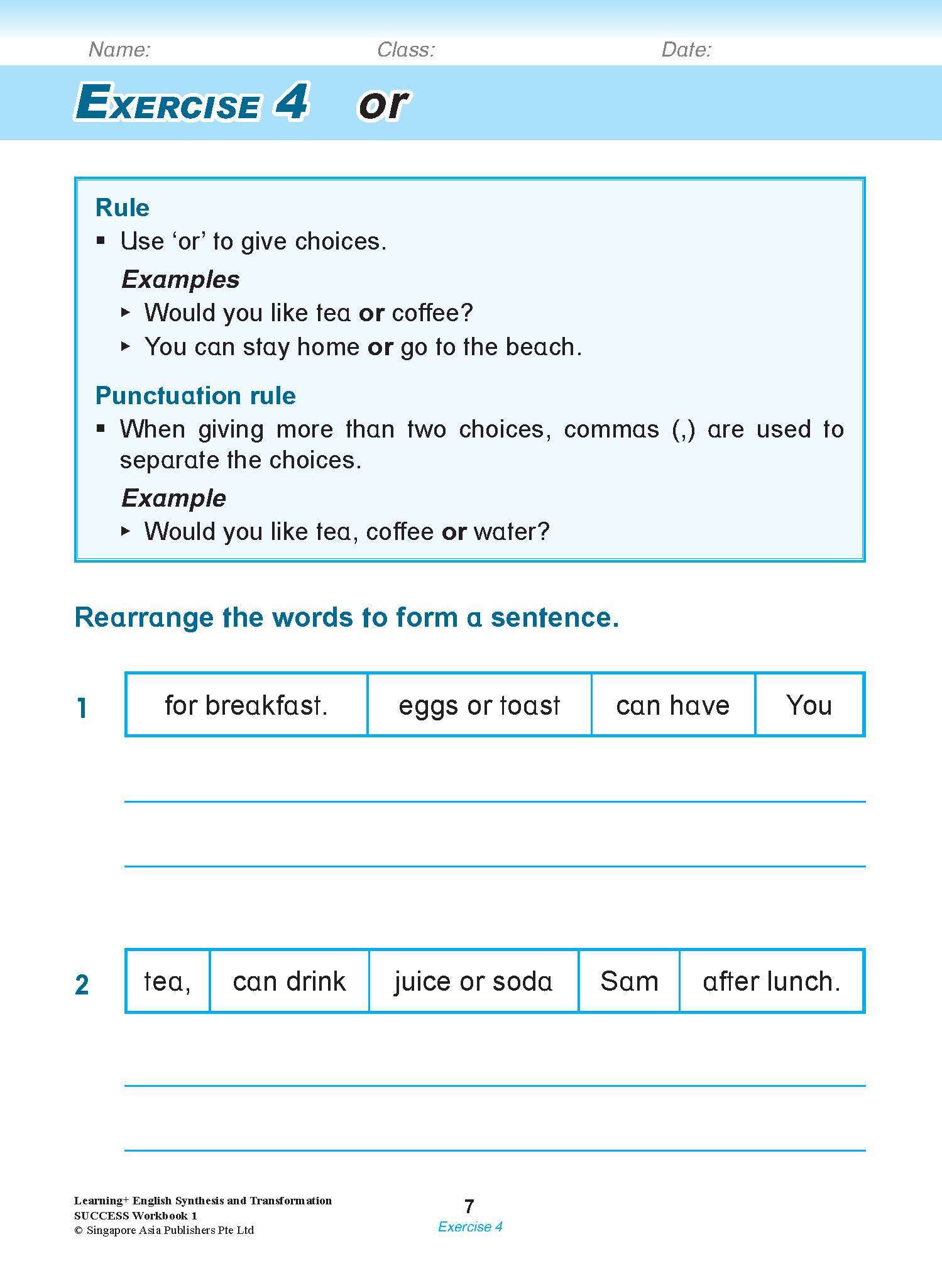 LEARNING+ ENGLISH Synthesis and Transformation SUCCESS Workbook 1