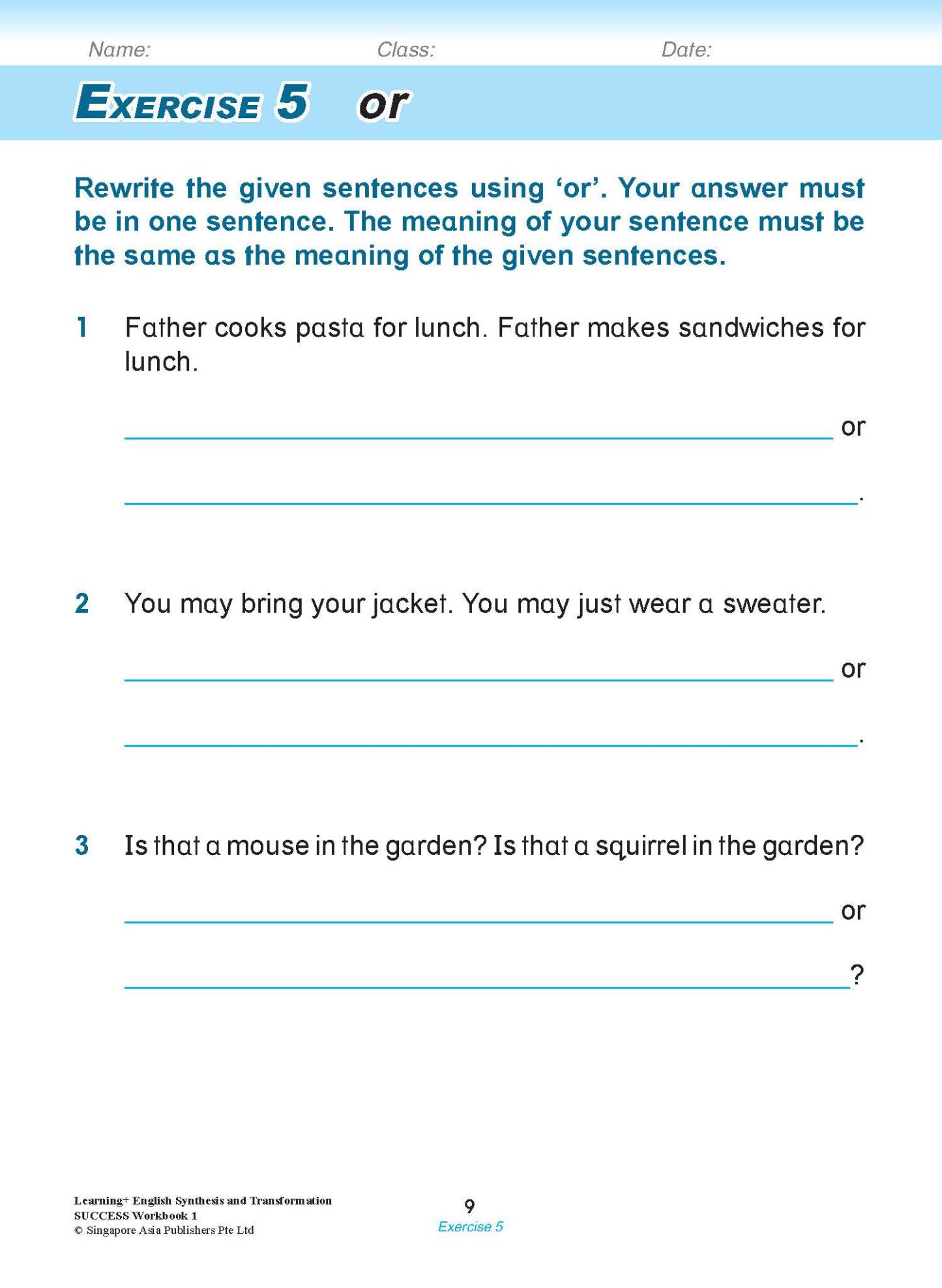 LEARNING+ ENGLISH Synthesis and Transformation SUCCESS Workbook 1