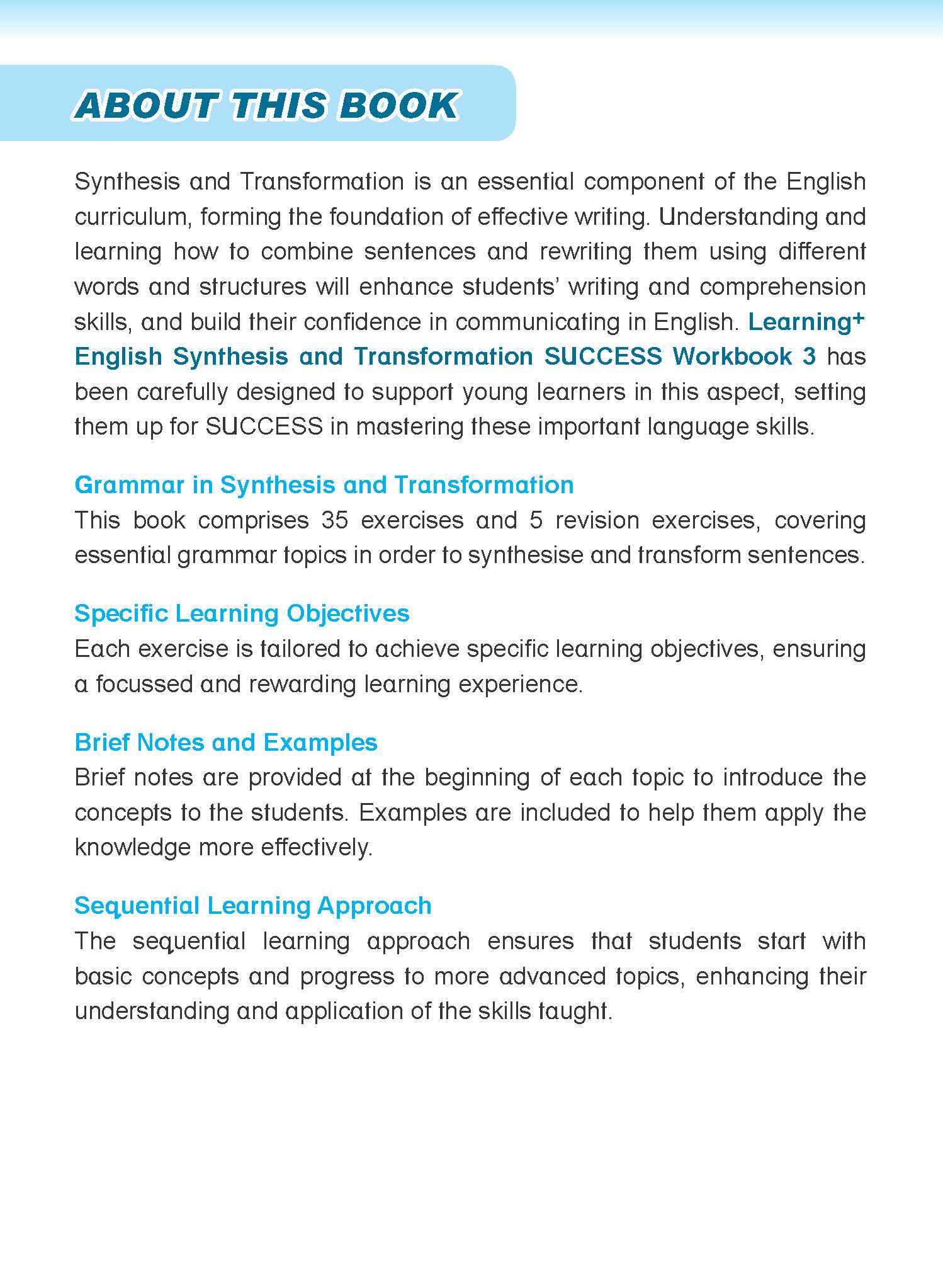 LEARNING+ ENGLISH Synthesis and Transformation SUCCESS Workbook 3