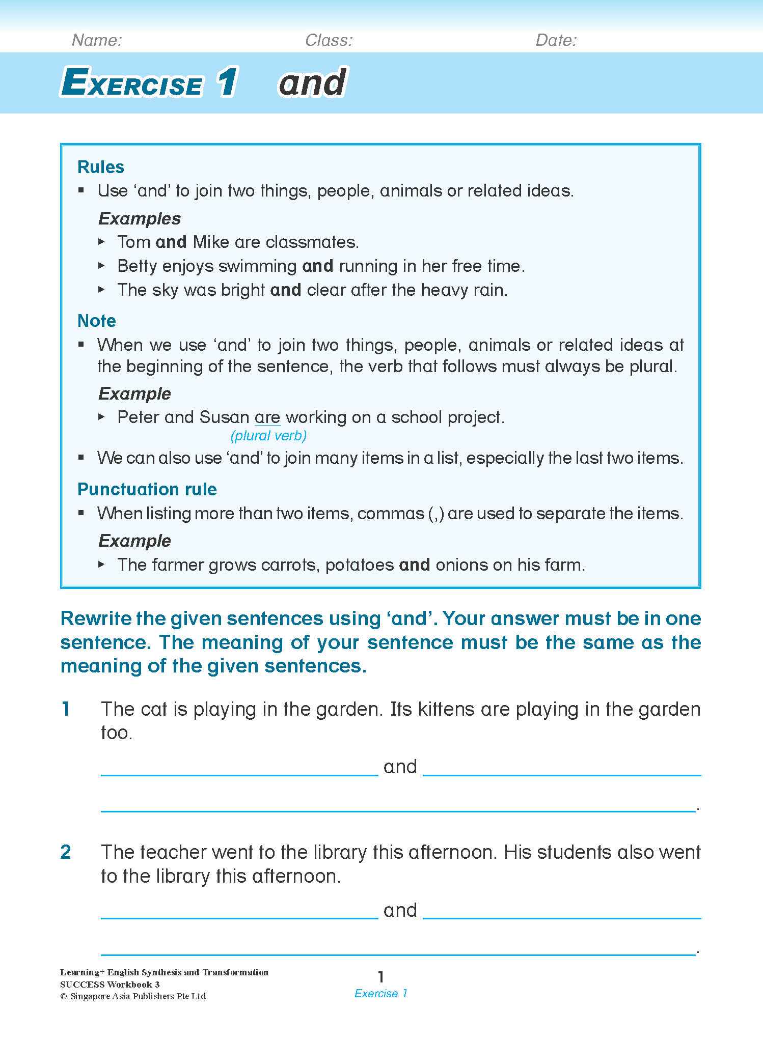 LEARNING+ ENGLISH Synthesis and Transformation SUCCESS Workbook 3