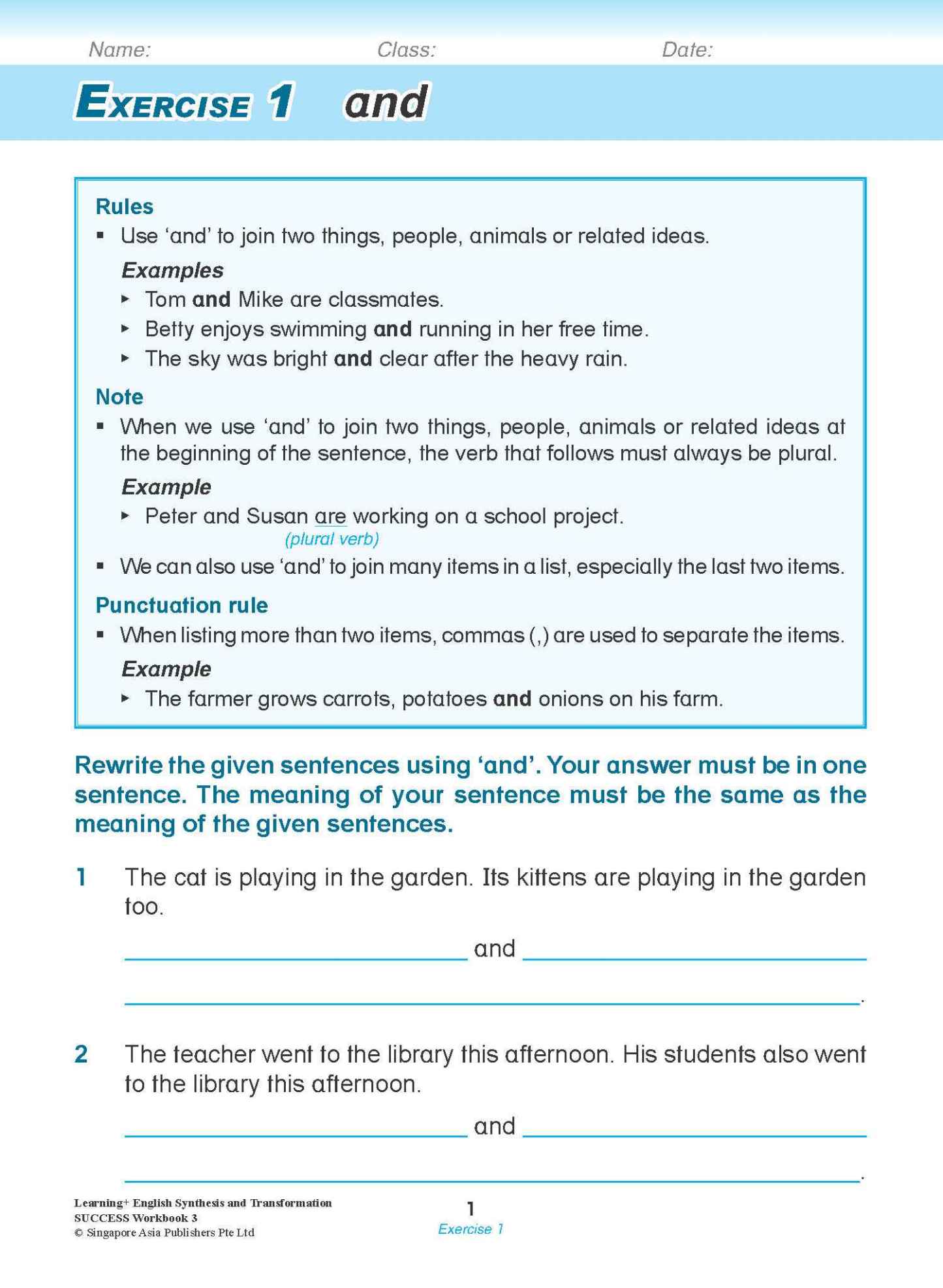 LEARNING+ ENGLISH Synthesis and Transformation SUCCESS Workbook 3