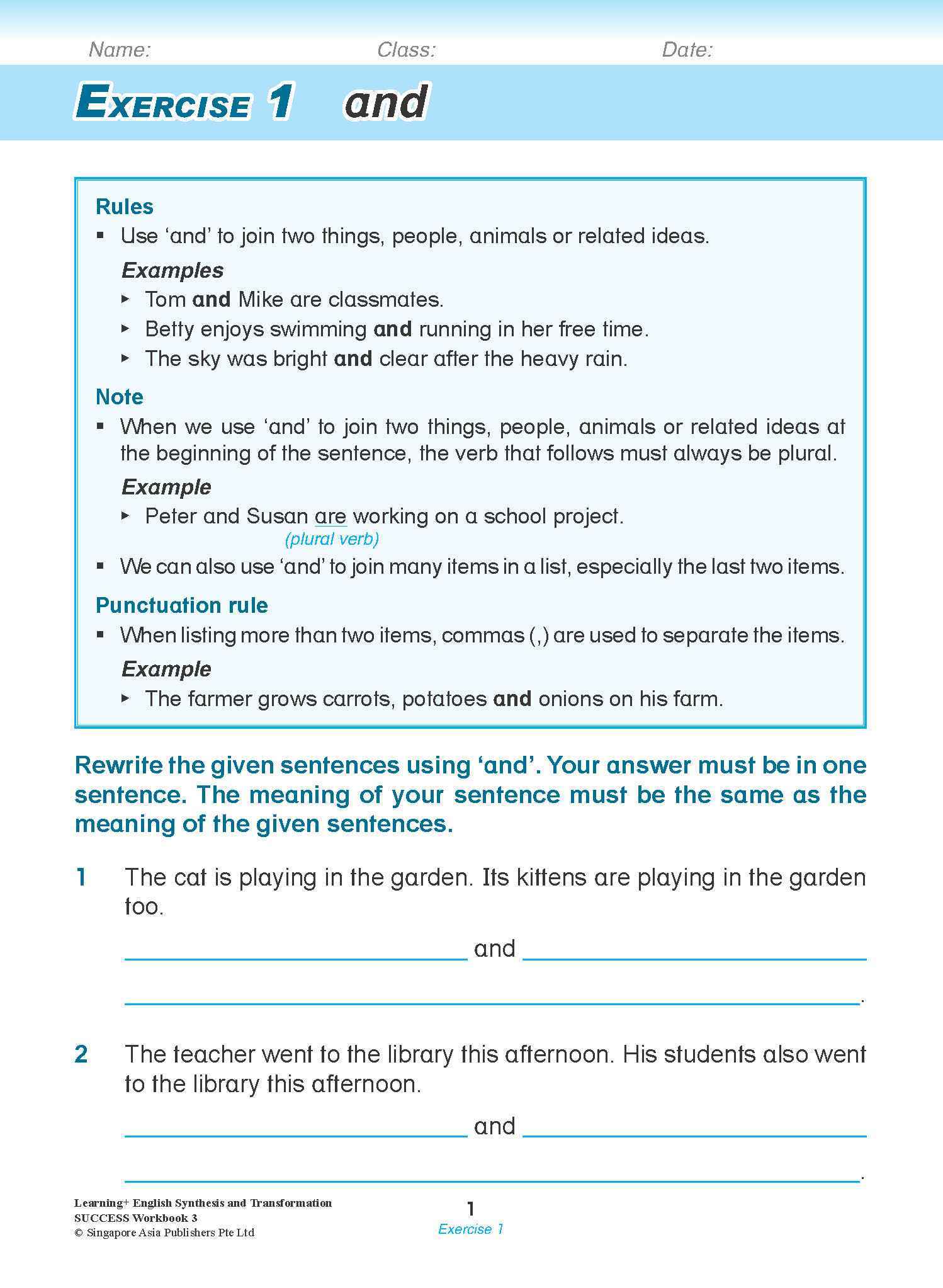 LEARNING+ ENGLISH Synthesis and Transformation SUCCESS Workbook 3
