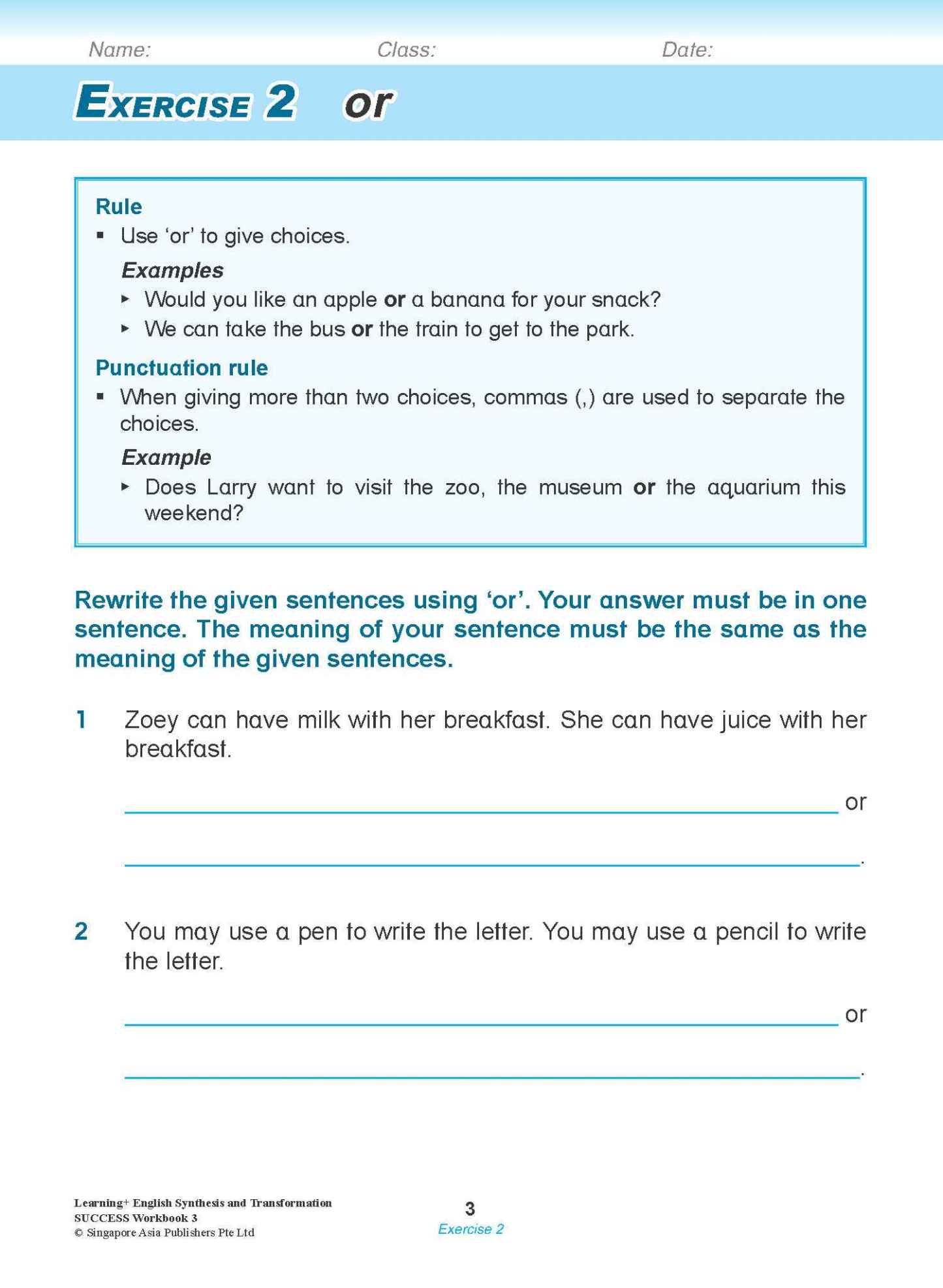 LEARNING+ ENGLISH Synthesis and Transformation SUCCESS Workbook 3