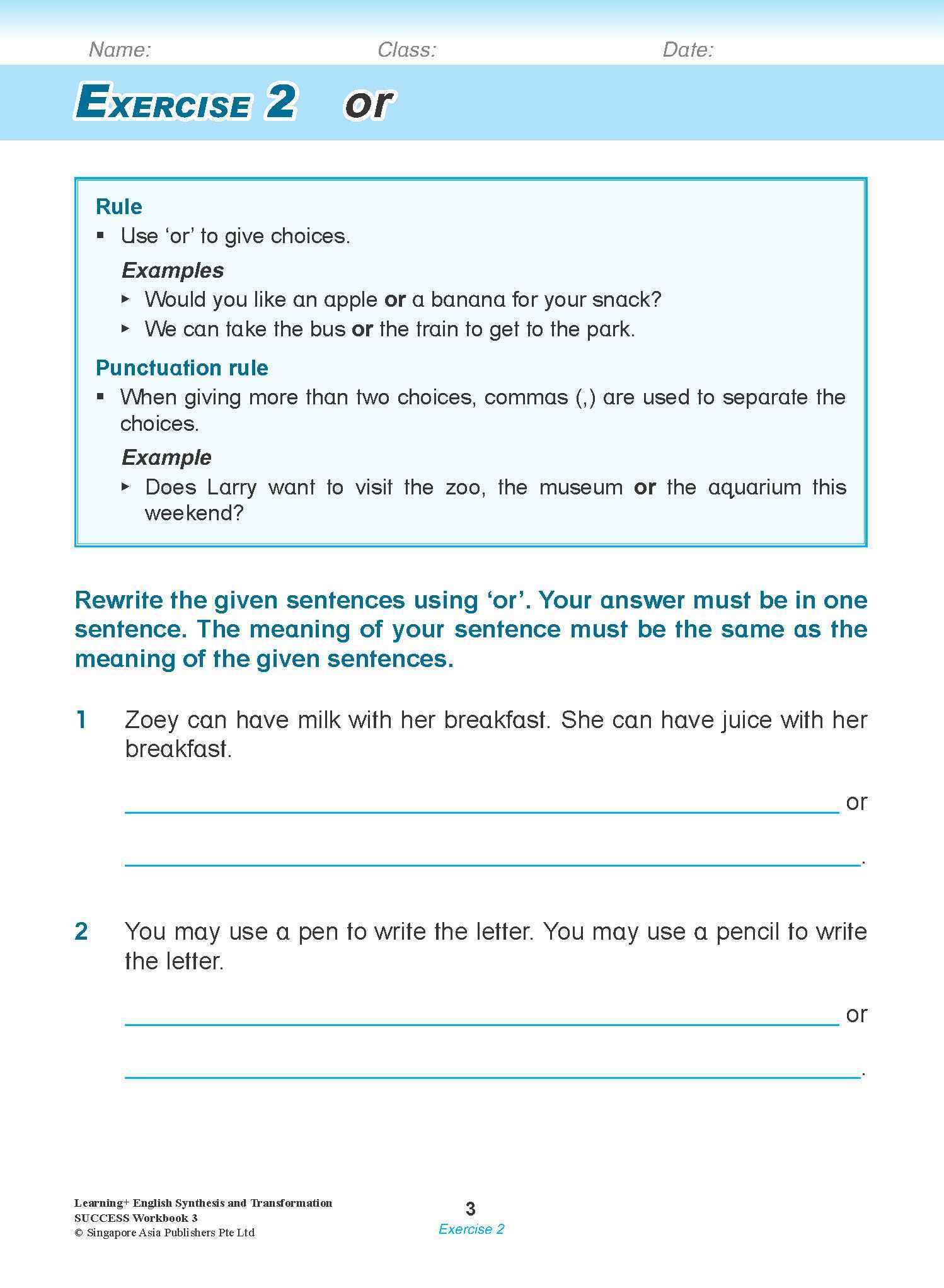 LEARNING+ ENGLISH Synthesis and Transformation SUCCESS Workbook 3