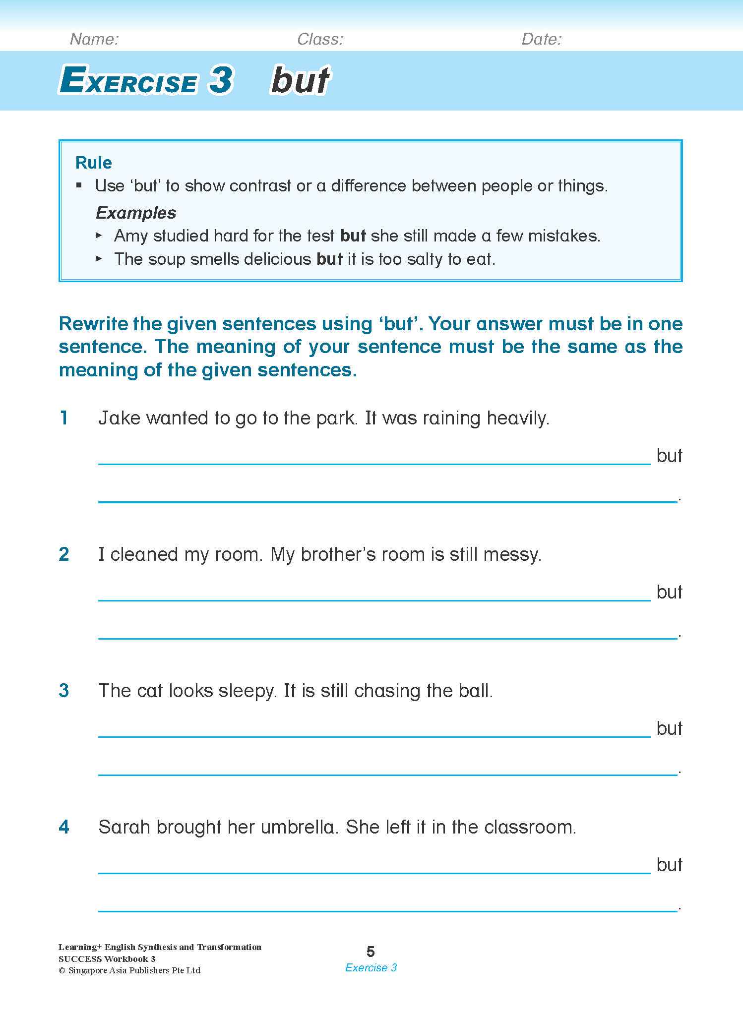LEARNING+ ENGLISH Synthesis and Transformation SUCCESS Workbook 3