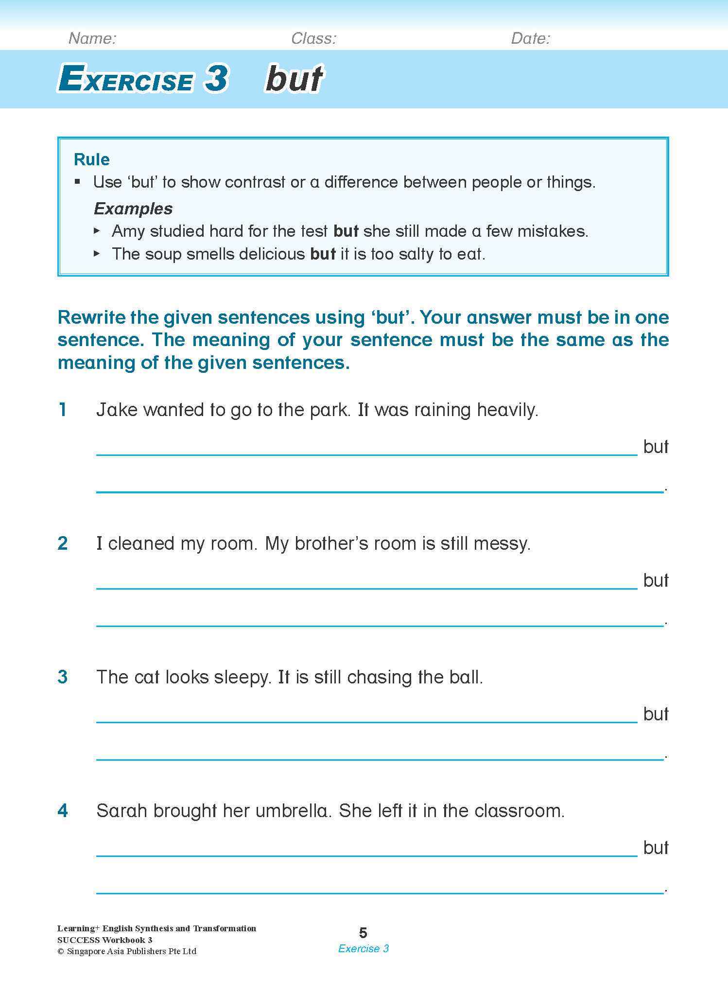 LEARNING+ ENGLISH Synthesis and Transformation SUCCESS Workbook 3