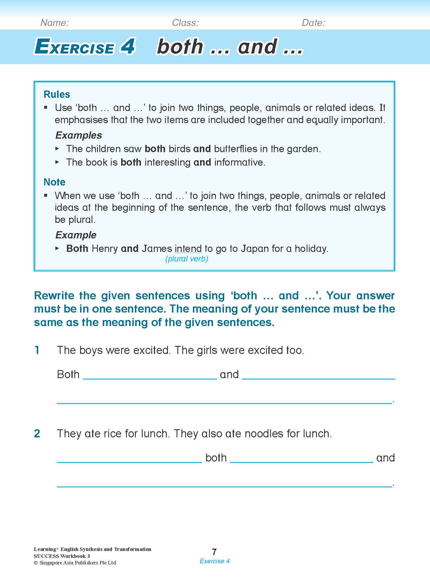 LEARNING+ ENGLISH Synthesis and Transformation SUCCESS Workbook 3