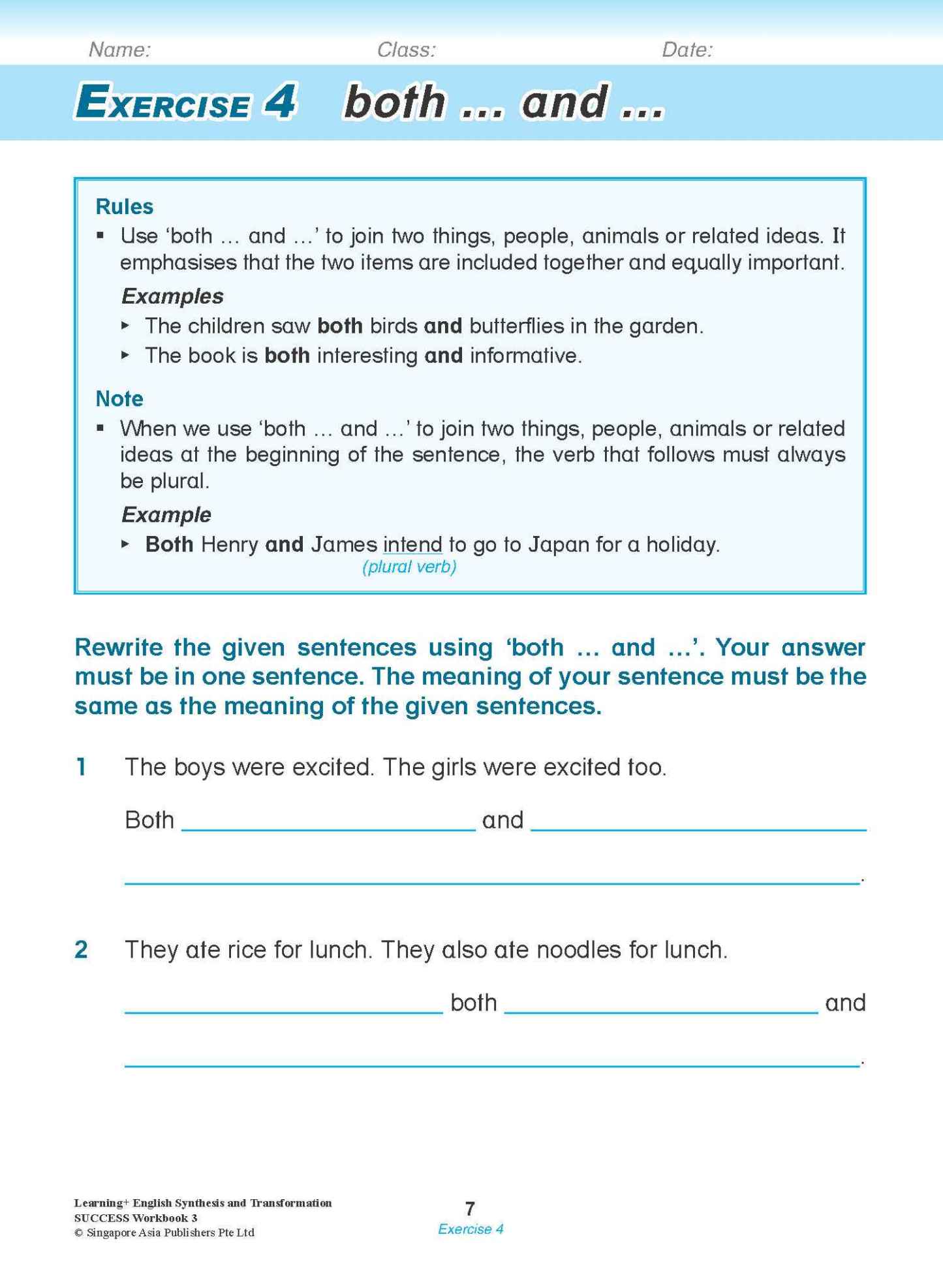 LEARNING+ ENGLISH Synthesis and Transformation SUCCESS Workbook 3