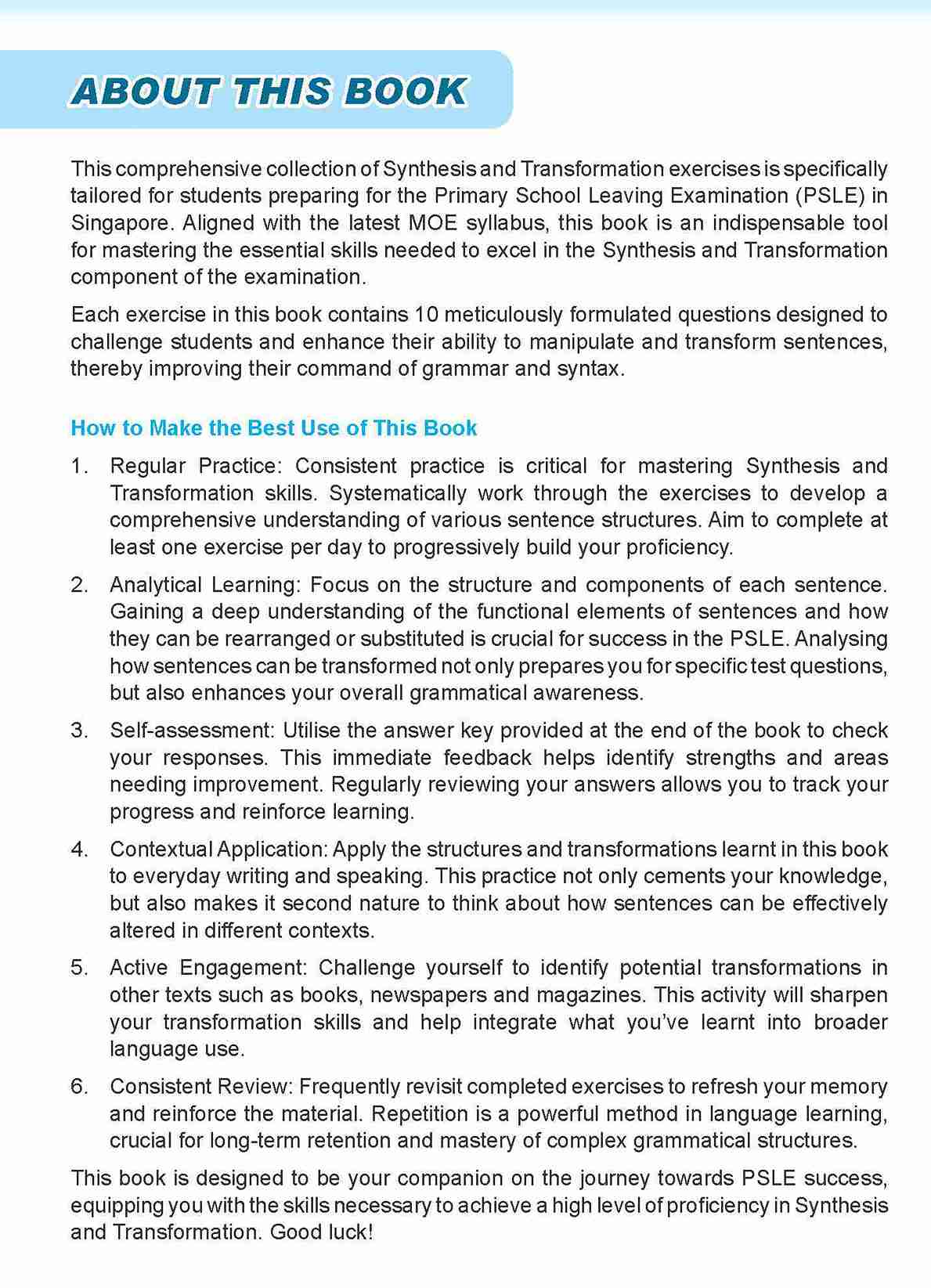 LEARNING+ ENGLISH Synthesis and Transformation SUCCESS Workbook 5