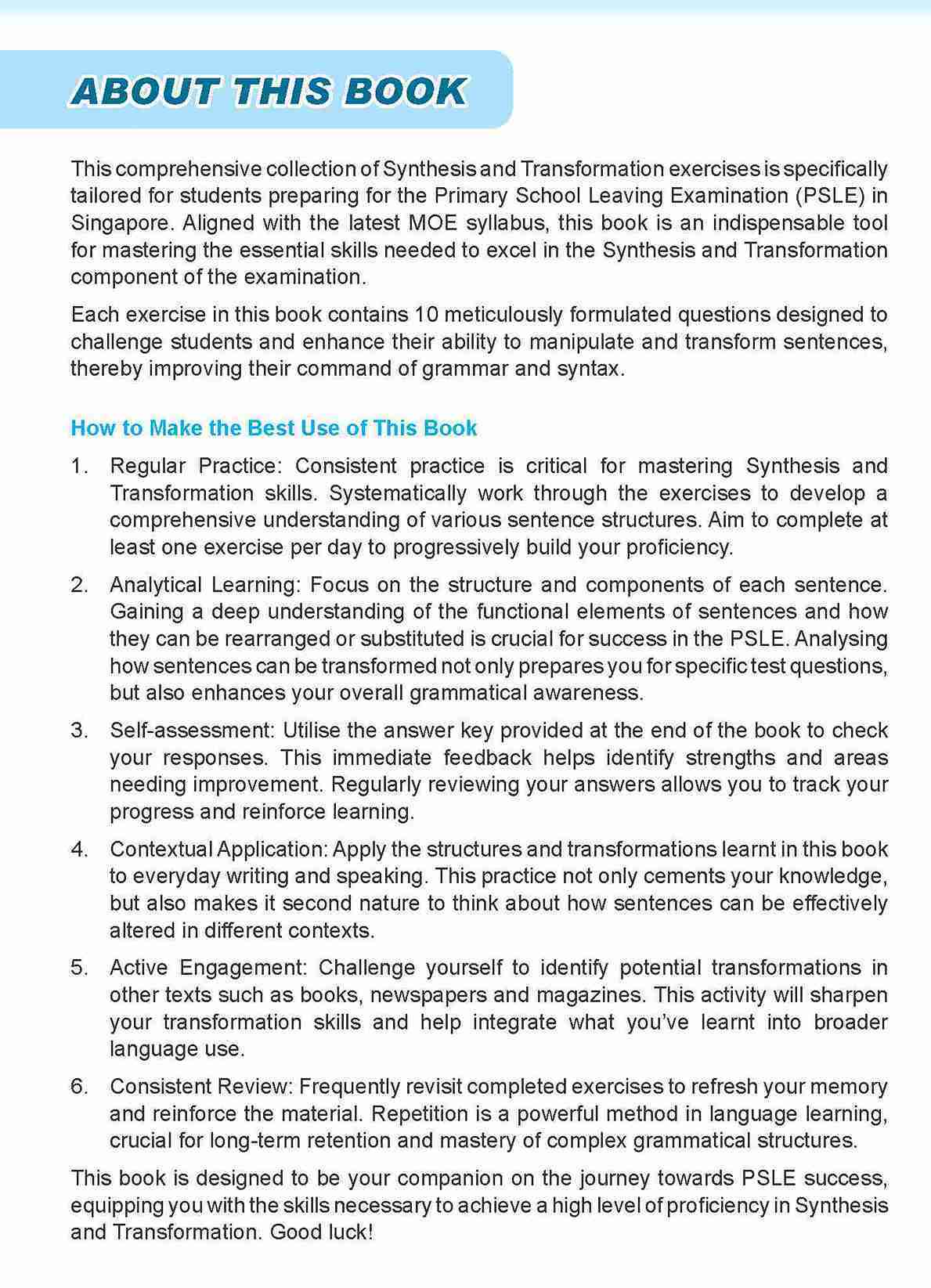 LEARNING+ ENGLISH Synthesis and Transformation SUCCESS Workbook 5