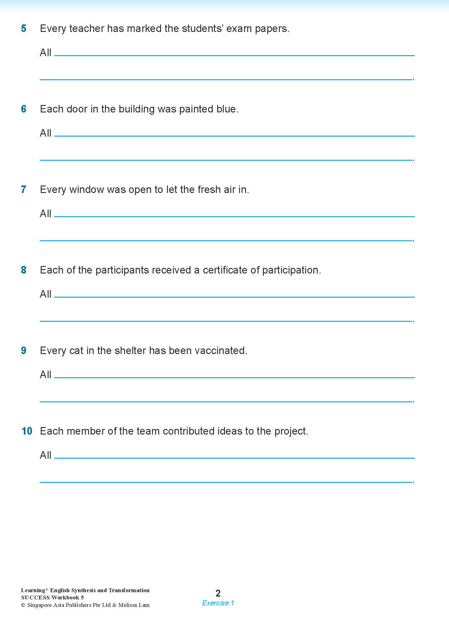 LEARNING+ ENGLISH Synthesis and Transformation SUCCESS Workbook 5
