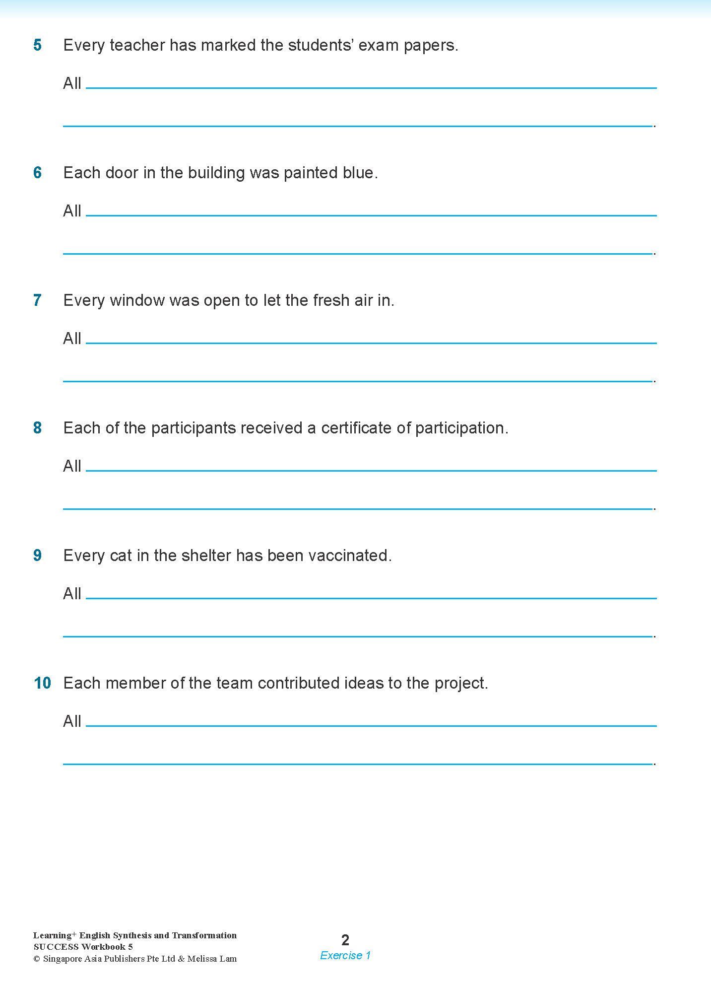 LEARNING+ ENGLISH Synthesis and Transformation SUCCESS Workbook 5