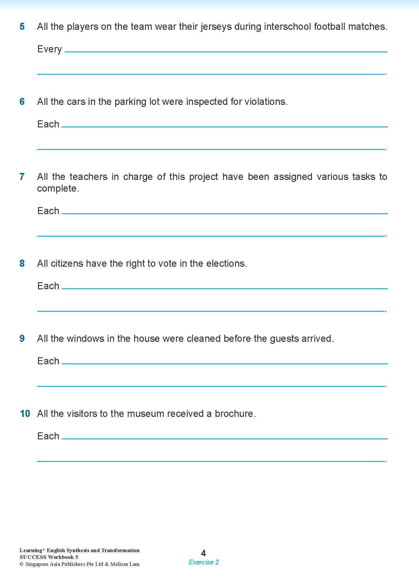 LEARNING+ ENGLISH Synthesis and Transformation SUCCESS Workbook 5
