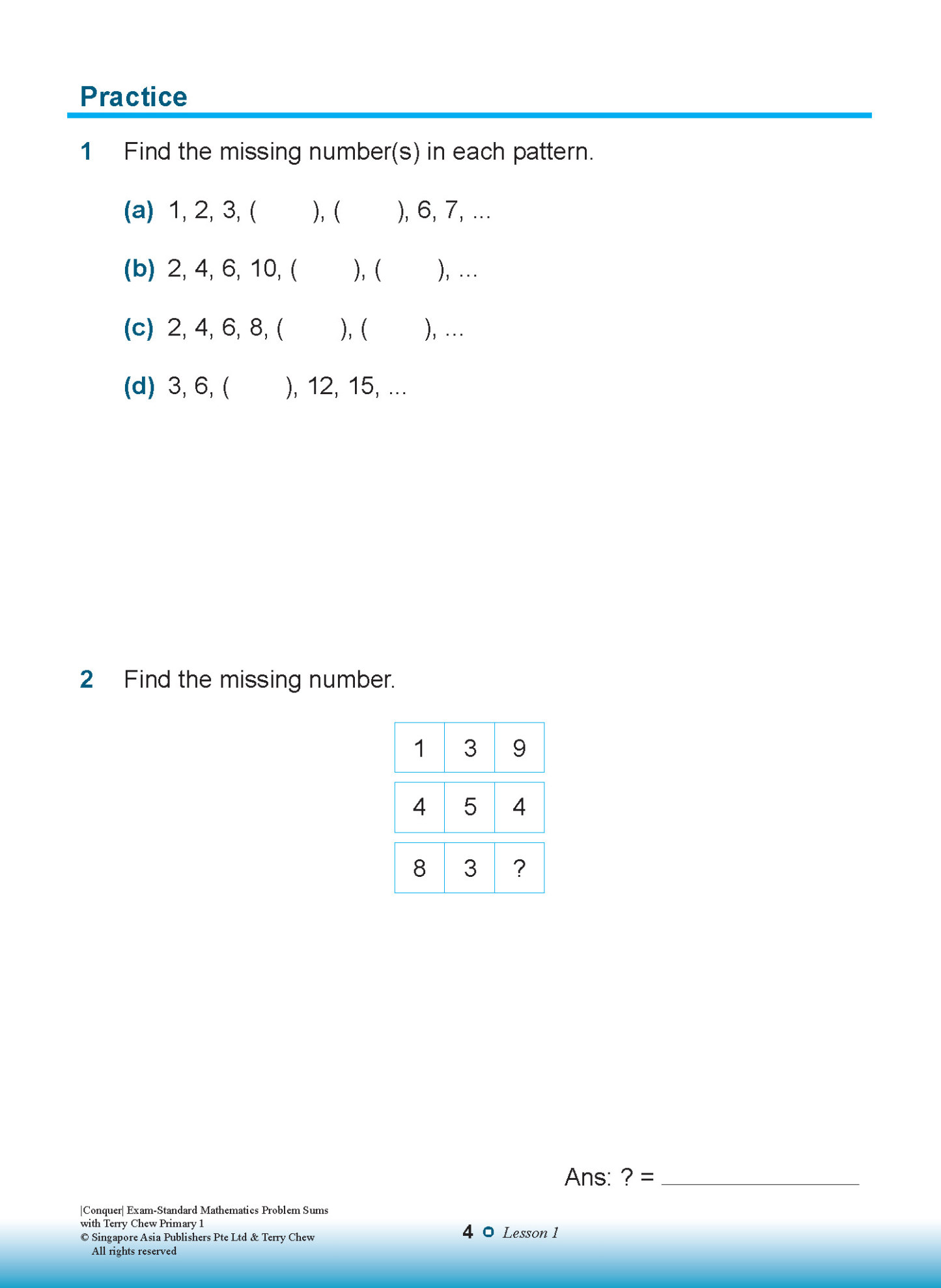 Conquer EXAM-STANDARD Mathematics PROBLEM SUMS with Terry Chew Primary 1