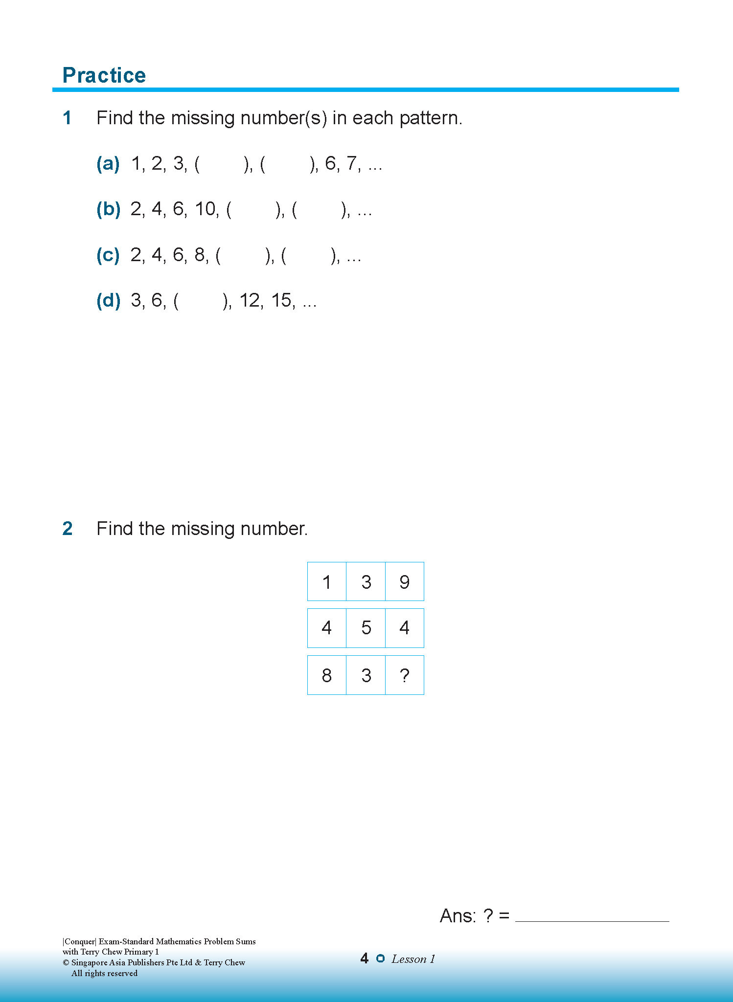 Conquer EXAM-STANDARD Mathematics PROBLEM SUMS with Terry Chew Primary 1