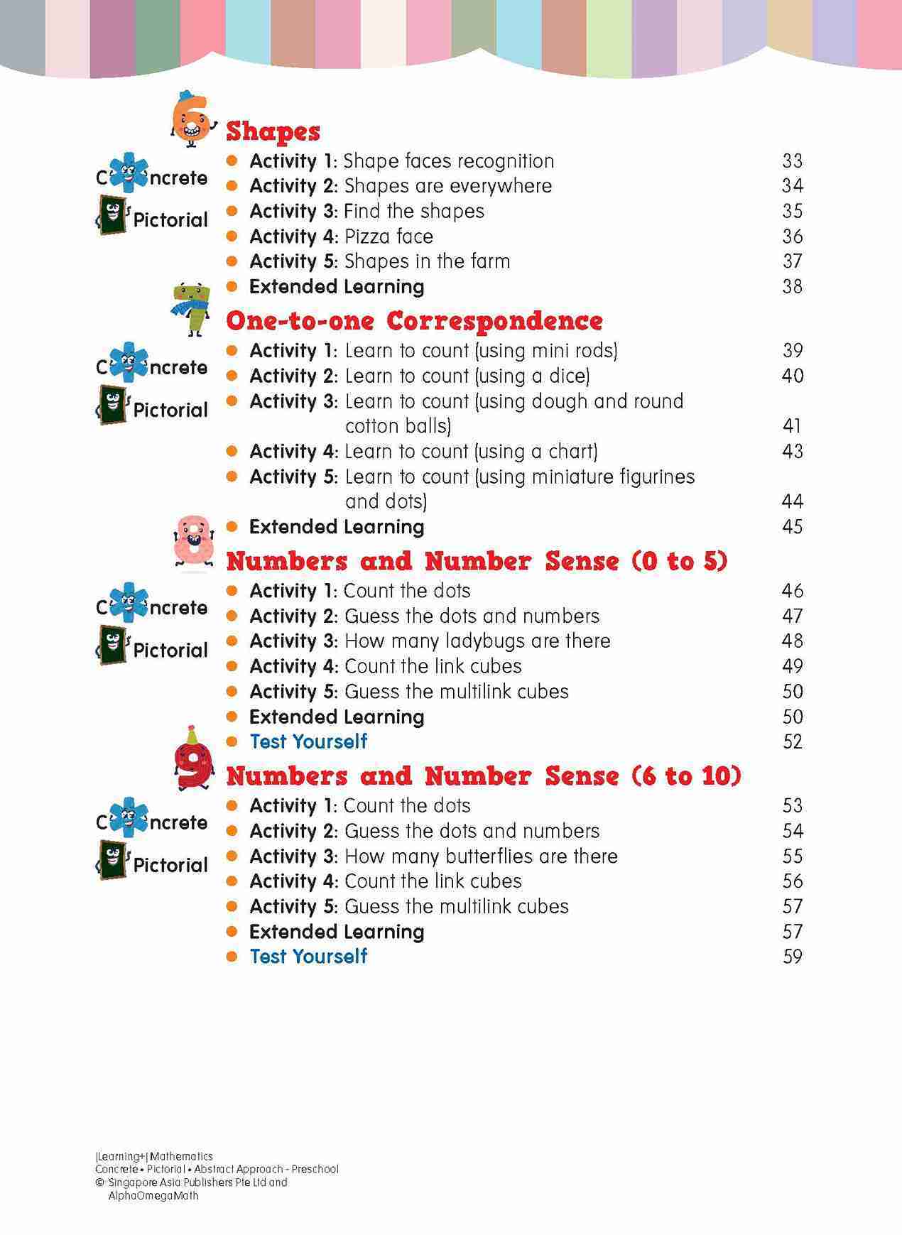 LEARNING+ MATHEMATICS Concrete • Pictorial • Abstract Approach Preschool (4 – 6 Years)