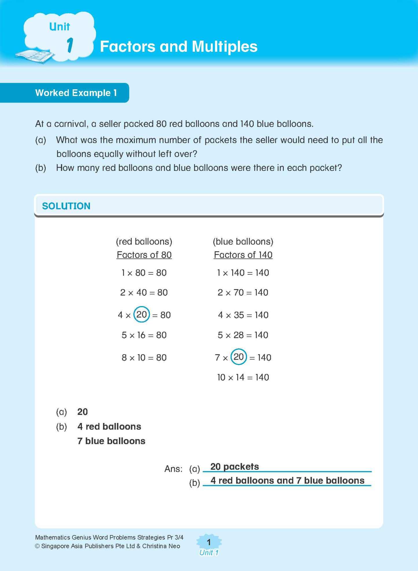 MATHEMATICS GENIUS WORD PROBLEMS STRATEGIES PRIMARY 3/4