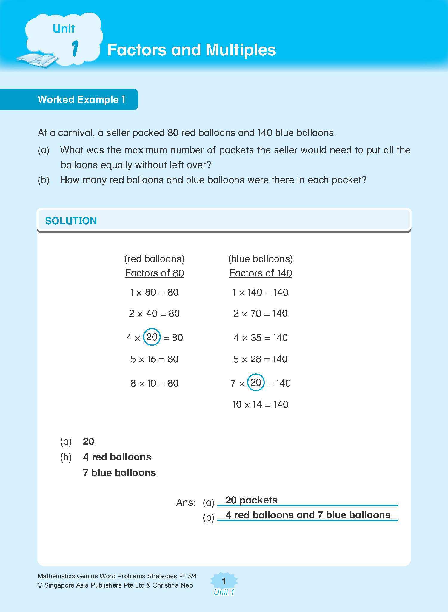 MATHEMATICS GENIUS WORD PROBLEMS STRATEGIES PRIMARY 3/4
