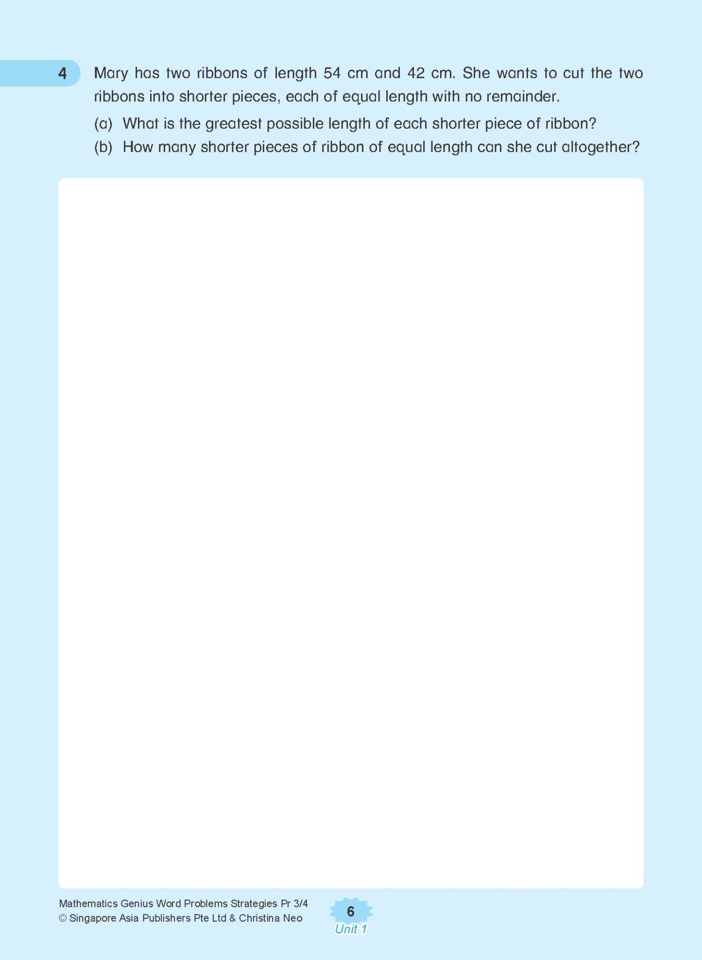 MATHEMATICS GENIUS WORD PROBLEMS STRATEGIES PRIMARY 3/4
