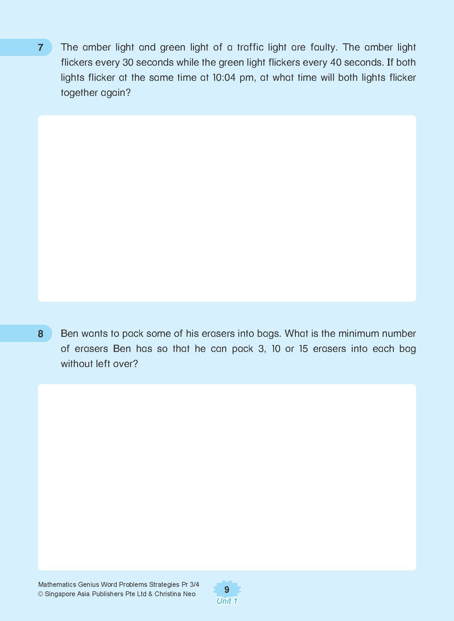 MATHEMATICS GENIUS WORD PROBLEMS STRATEGIES PRIMARY 3/4