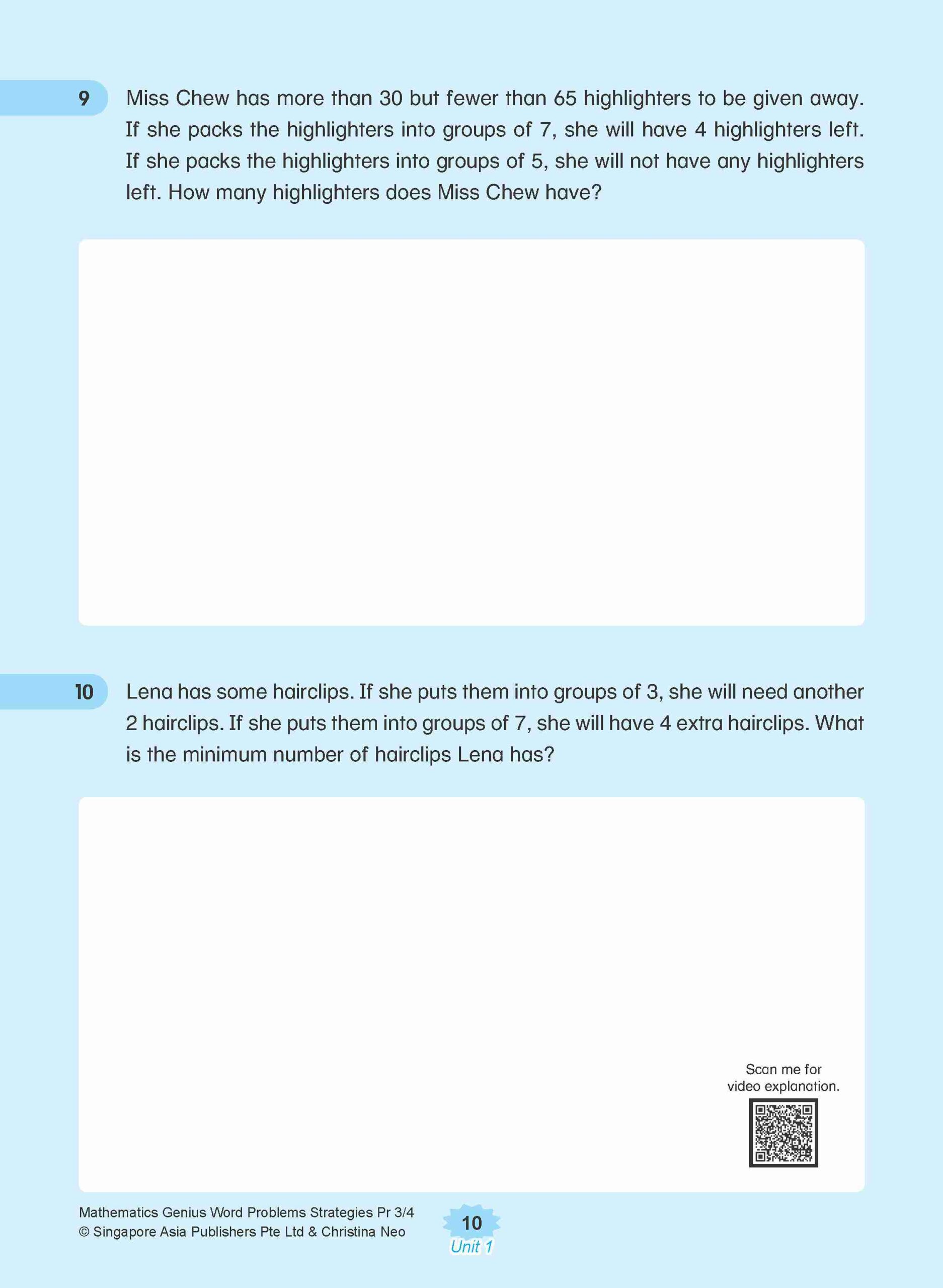 MATHEMATICS GENIUS WORD PROBLEMS STRATEGIES PRIMARY 3/4