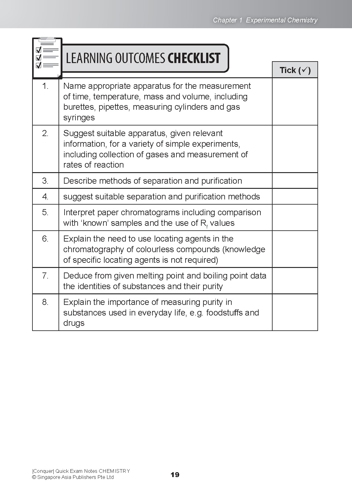 Conquer QUICK EXAM NOTES CHEMISTRY