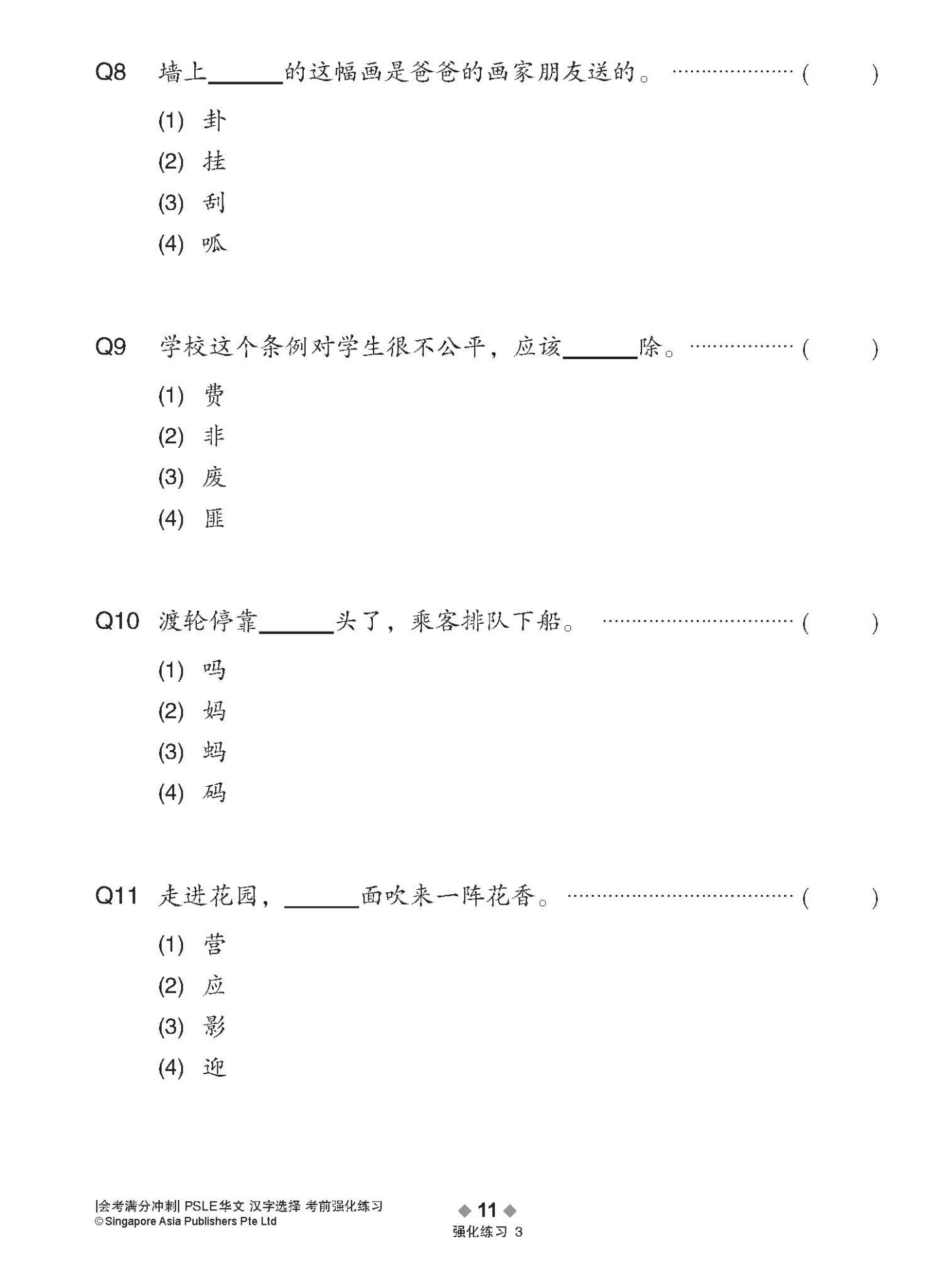 会考满分冲刺 PSLE华文汉字选择考前强化练习 / PSLE Chinese Word Enrichment Exercises
