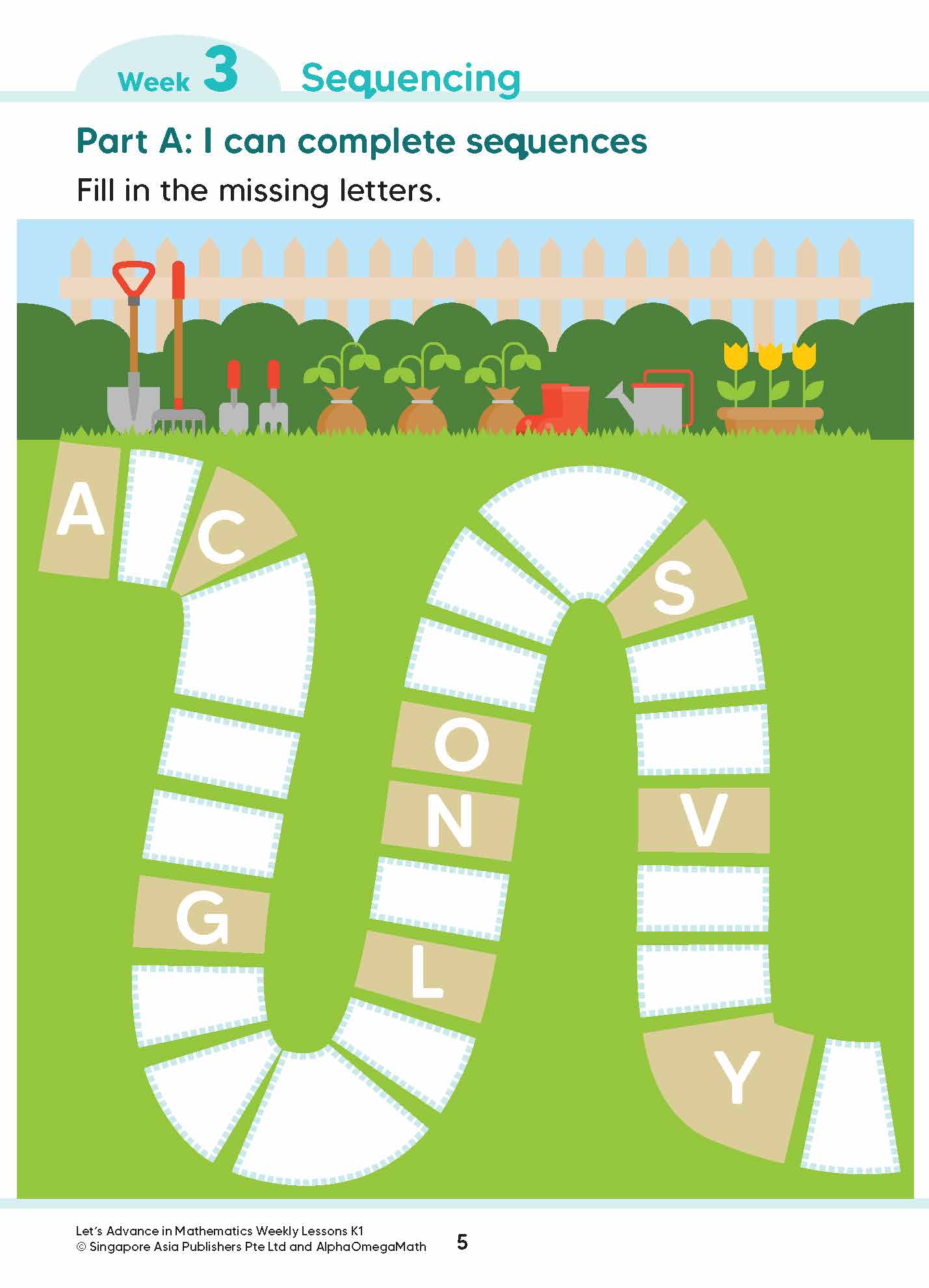 Let’s Advance in MATHEMATICS WEEKLY LESSONS Kindergarten 1