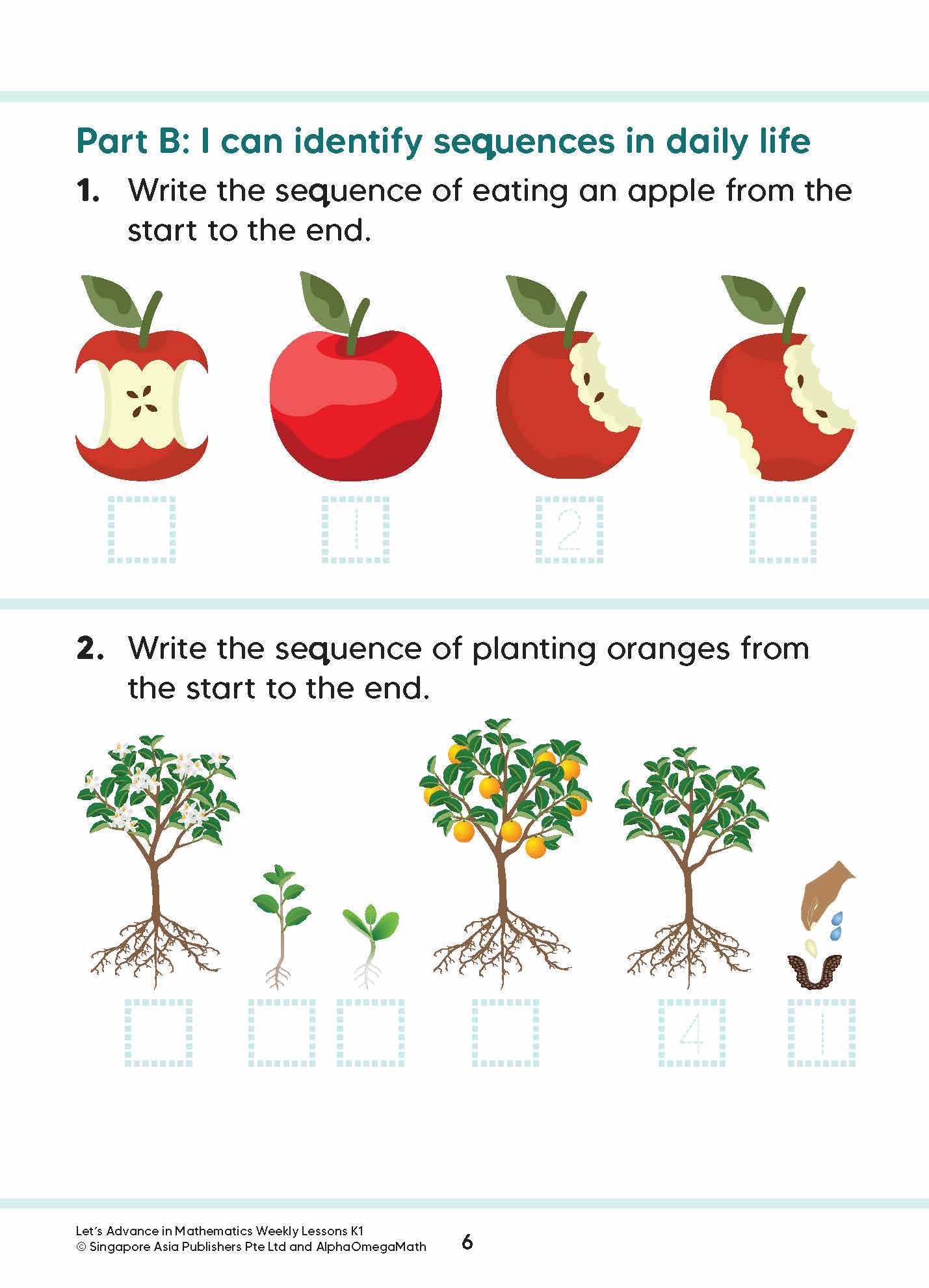 Let’s Advance in MATHEMATICS WEEKLY LESSONS Kindergarten 1