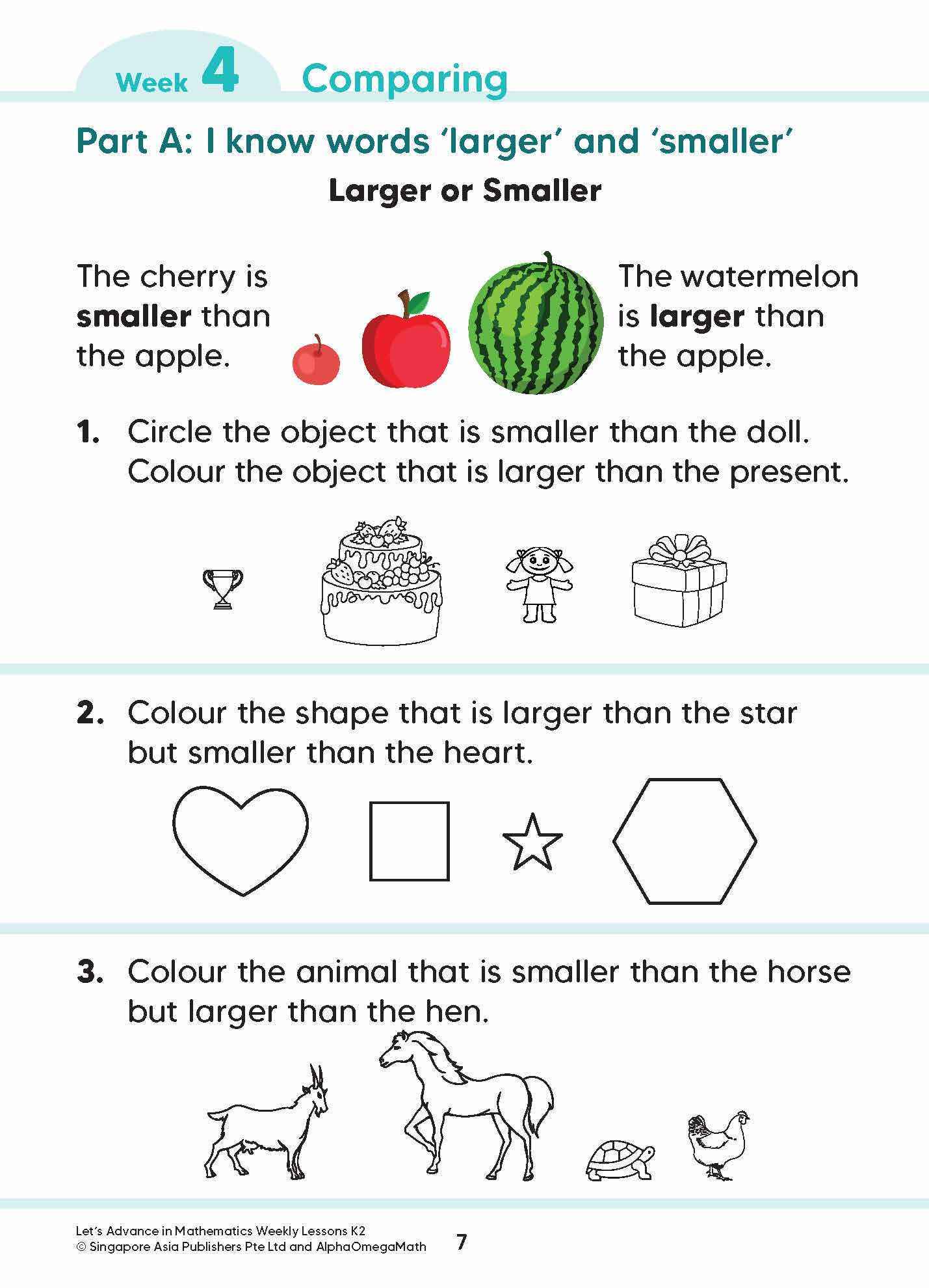 Let’s Advance in MATHEMATICS WEEKLY LESSONS Kindergarten 2