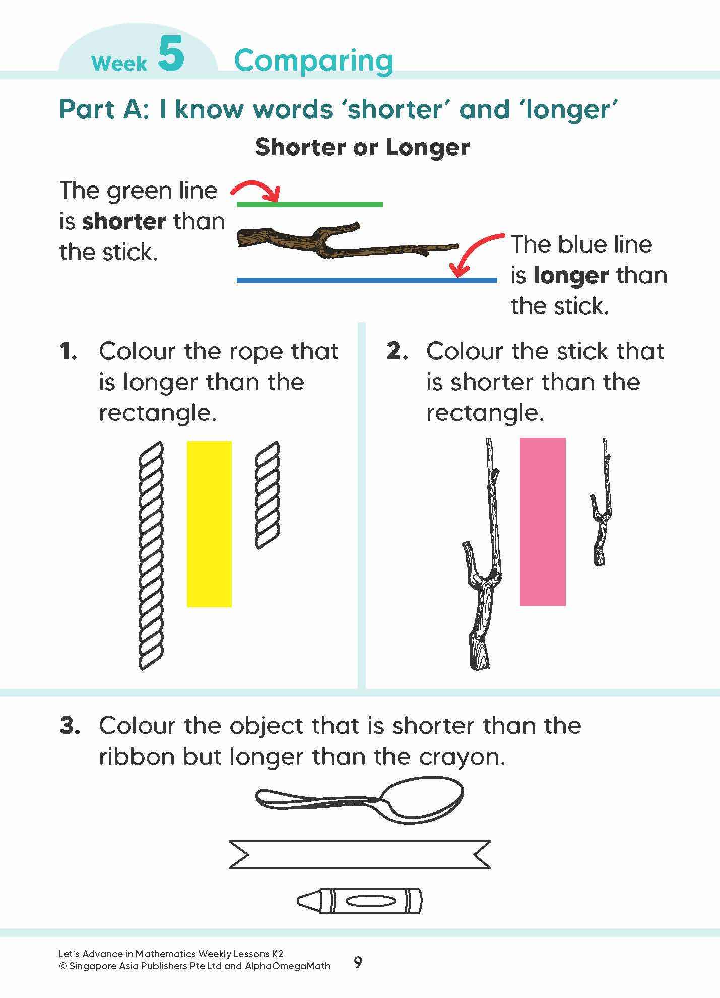 Let’s Advance in MATHEMATICS WEEKLY LESSONS Kindergarten 2