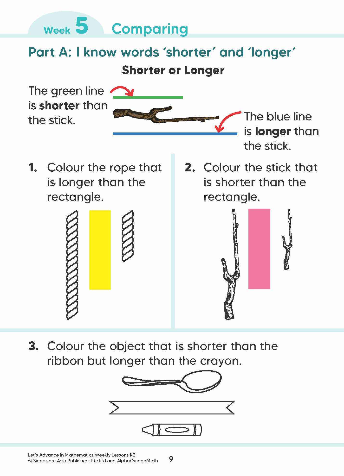 Let’s Advance in MATHEMATICS WEEKLY LESSONS Kindergarten 2